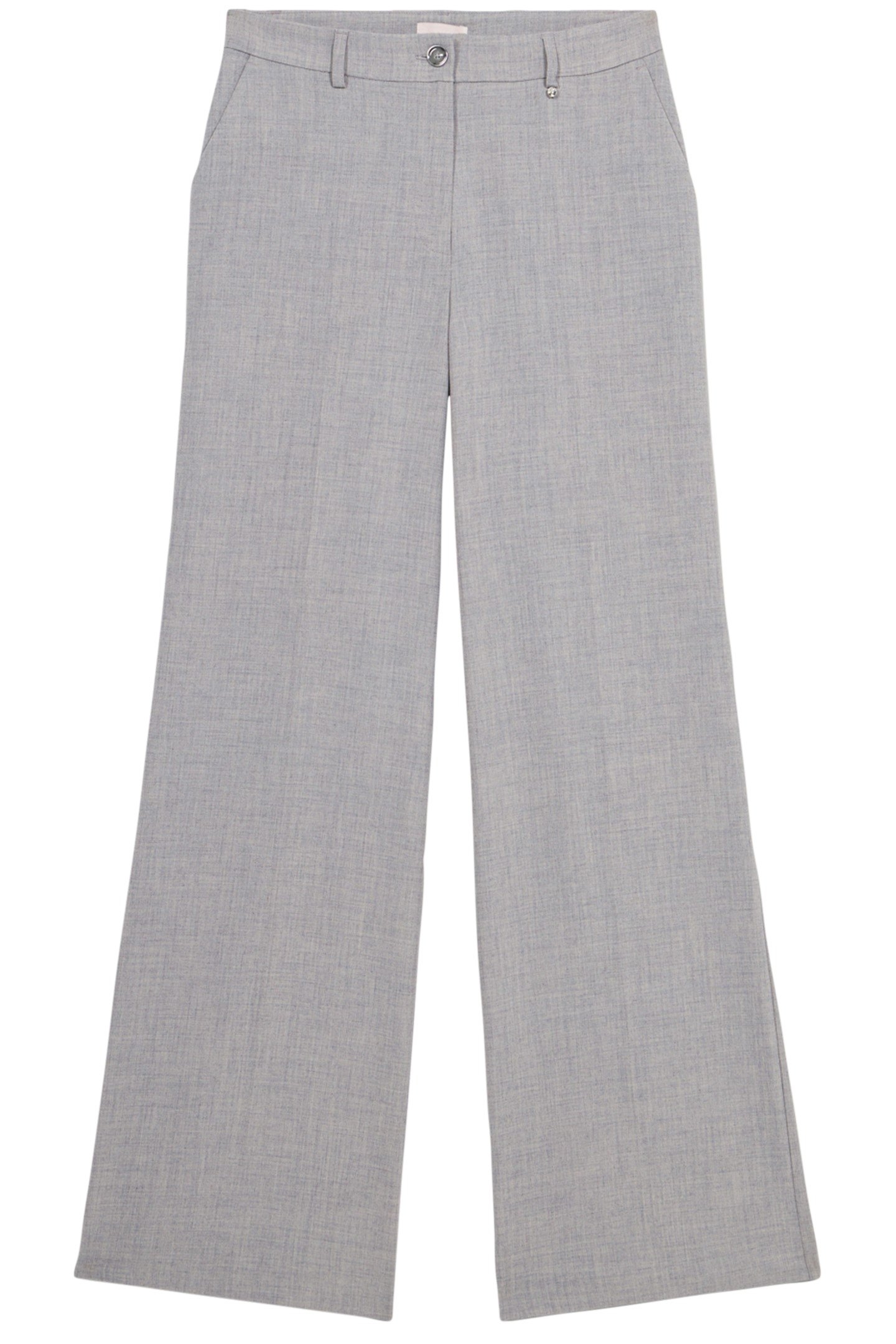 MÉLANGE FABRIC PALAZZO TROUSERS GREY 4