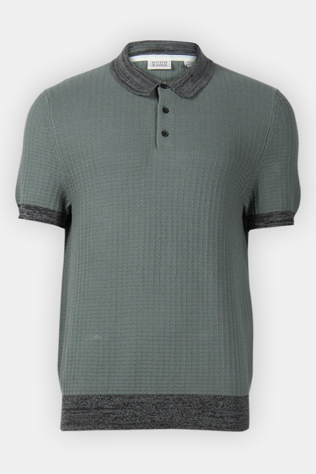 MARLED RIB SWEATER SS POLO KHAKI GREEN 3