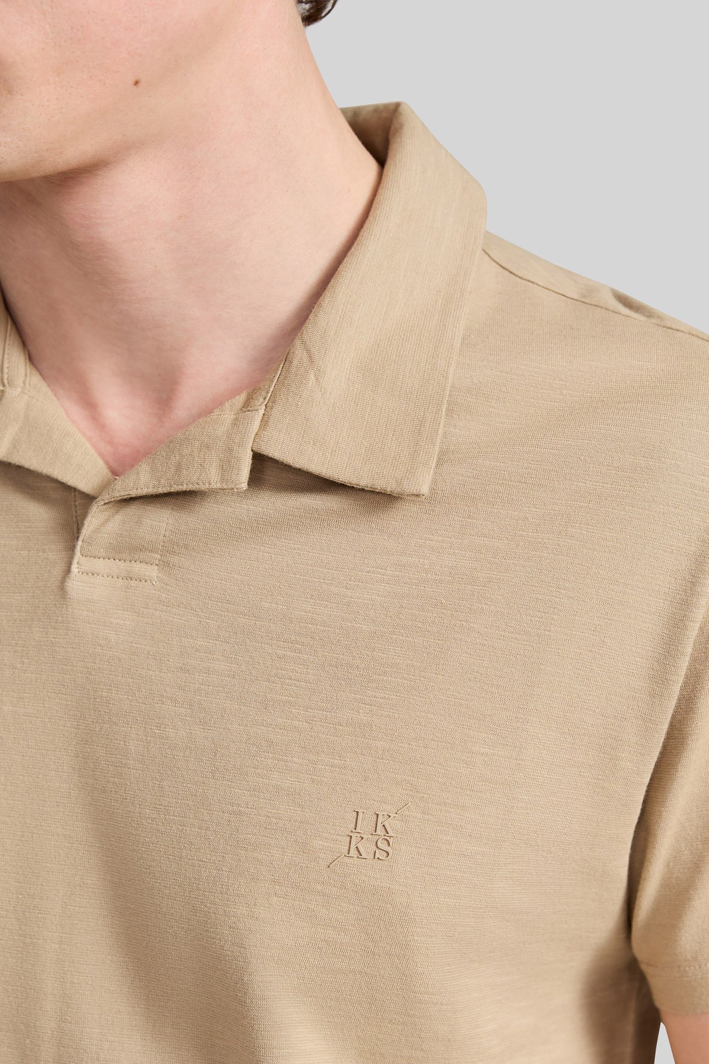 BEIGE ORGANIC SLUB COTTON T-SHIRT 5