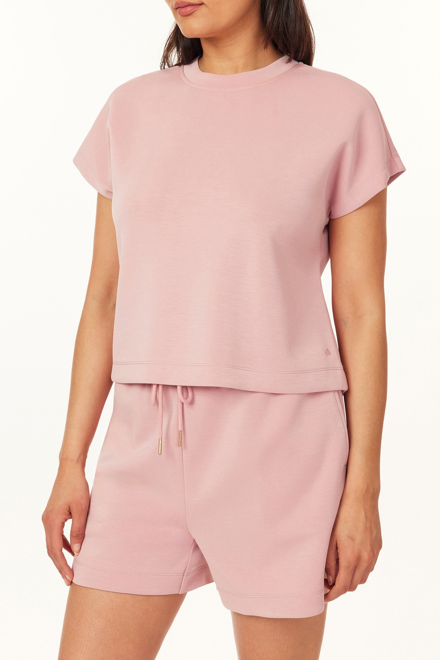 CURVED SLEEVE TEE DUSTY ROSE 6