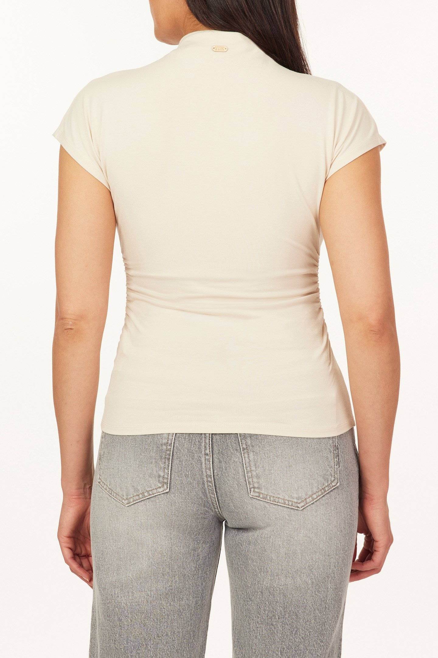 DOLMAN FUNNENECK TOP WHITE CAP GREY 2