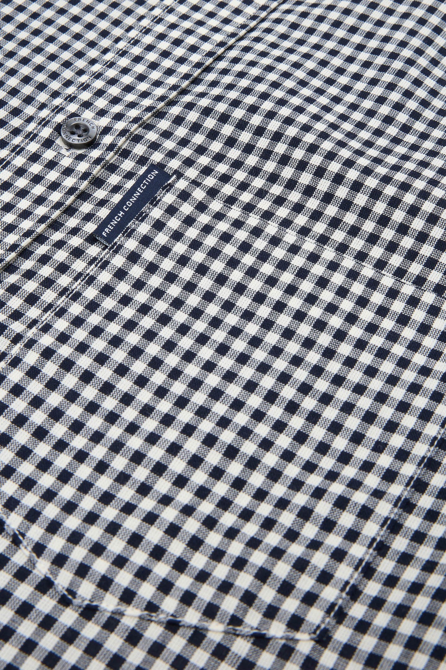 GINGHAM POCKET S/S MARINE/ECRU 3