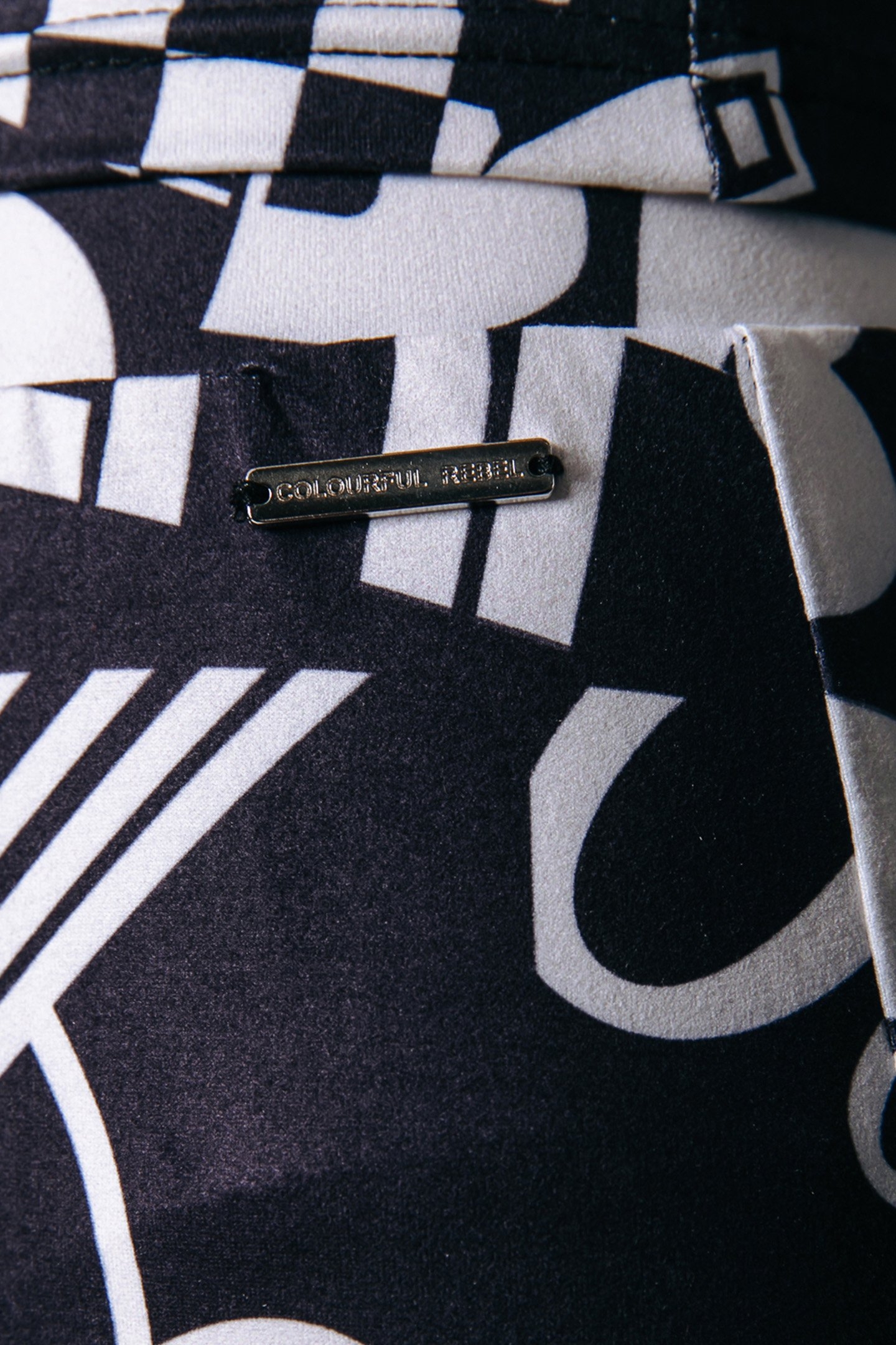 LETTER PEACHED EXTRA FLARE PANTS BLACK/WHITE 3