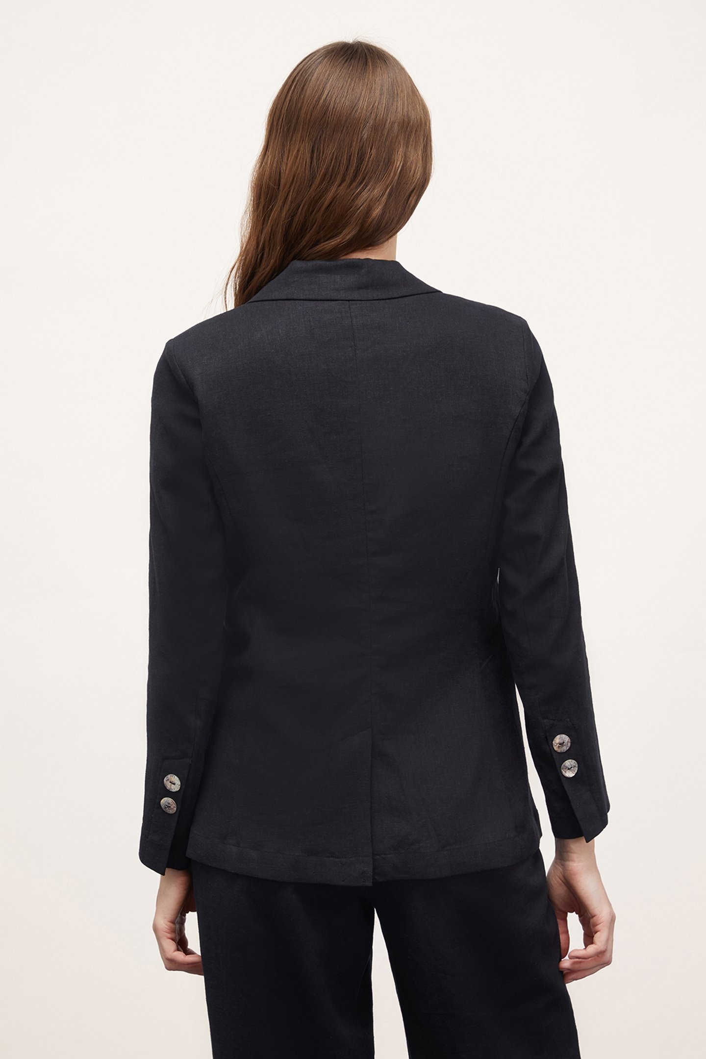 SINGLE-BREASTED VISCOSE LINEN JACKET BLACK 2