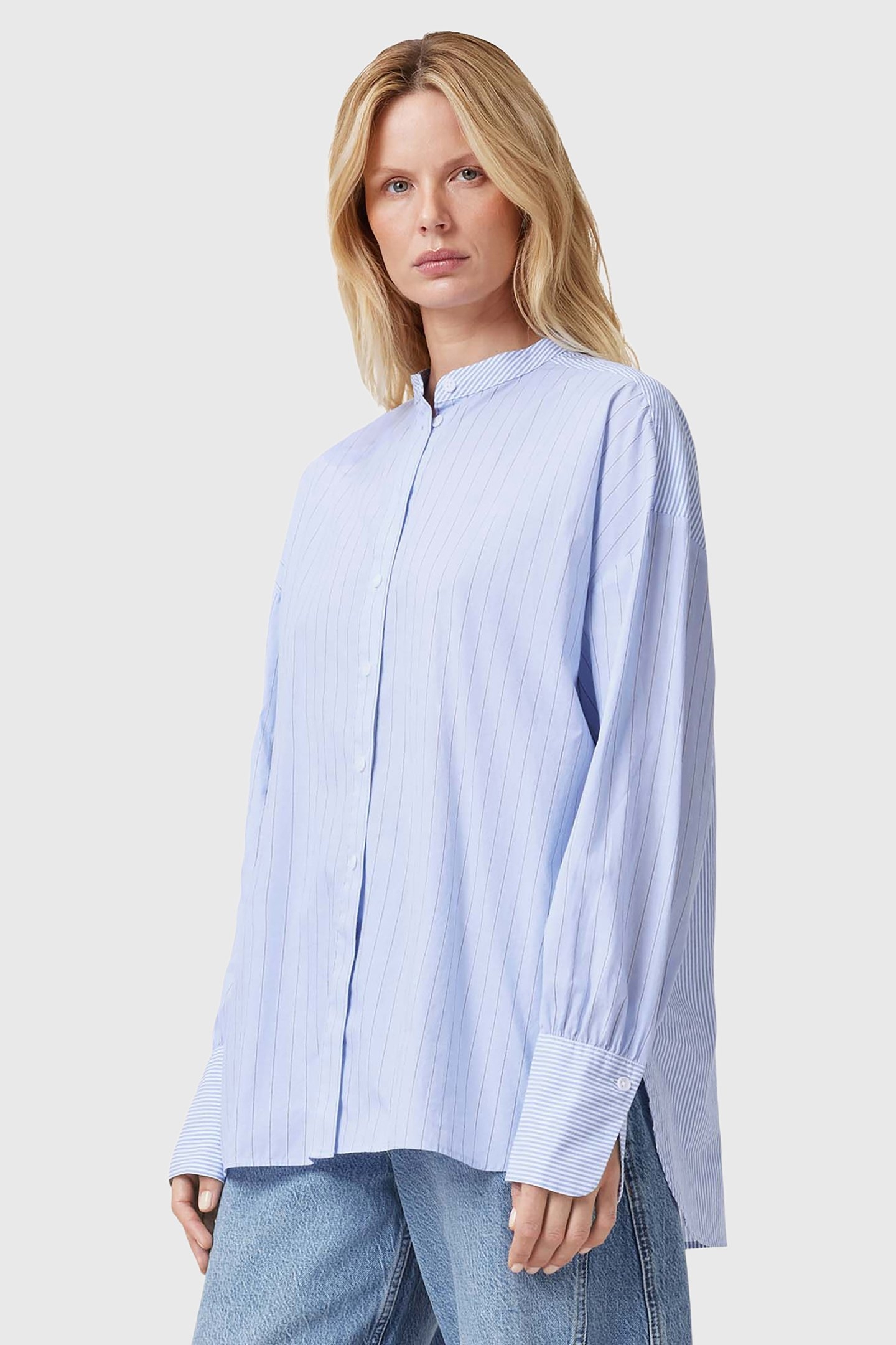 ANA STRIPE SHIRT PASTEL BLUE 1