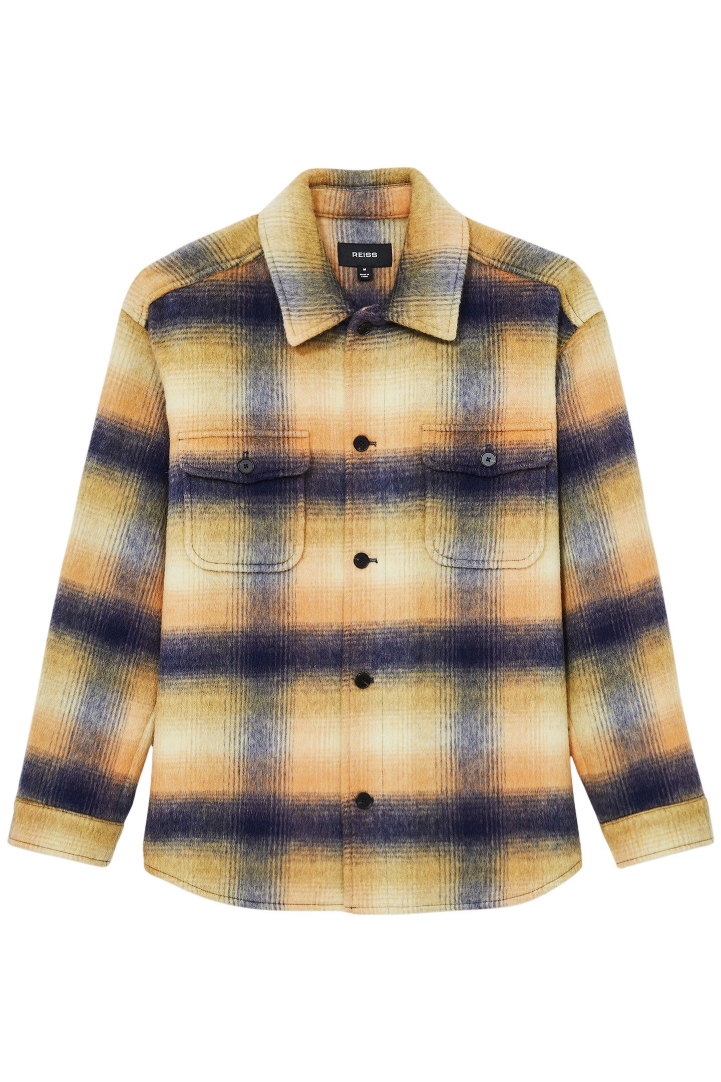 KINKADE LS BRUSHED WOOL CHECK OVERHIRT AMBER ORANGE 3