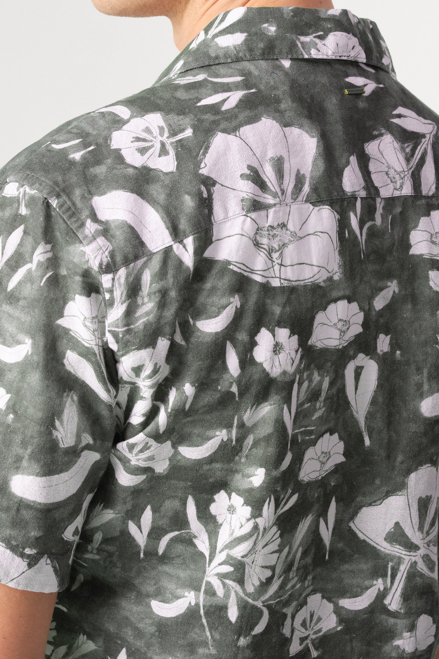 ELVIS FLORAL CASUAL OVERHEMD KM BURNED GREEN DESSIN 4