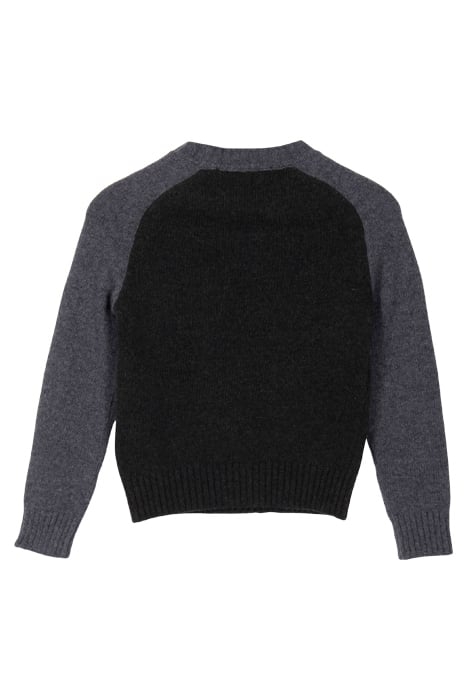 TRICOLORE PULLOVER WITH RAGLAN SLEEVES IN GREY 2