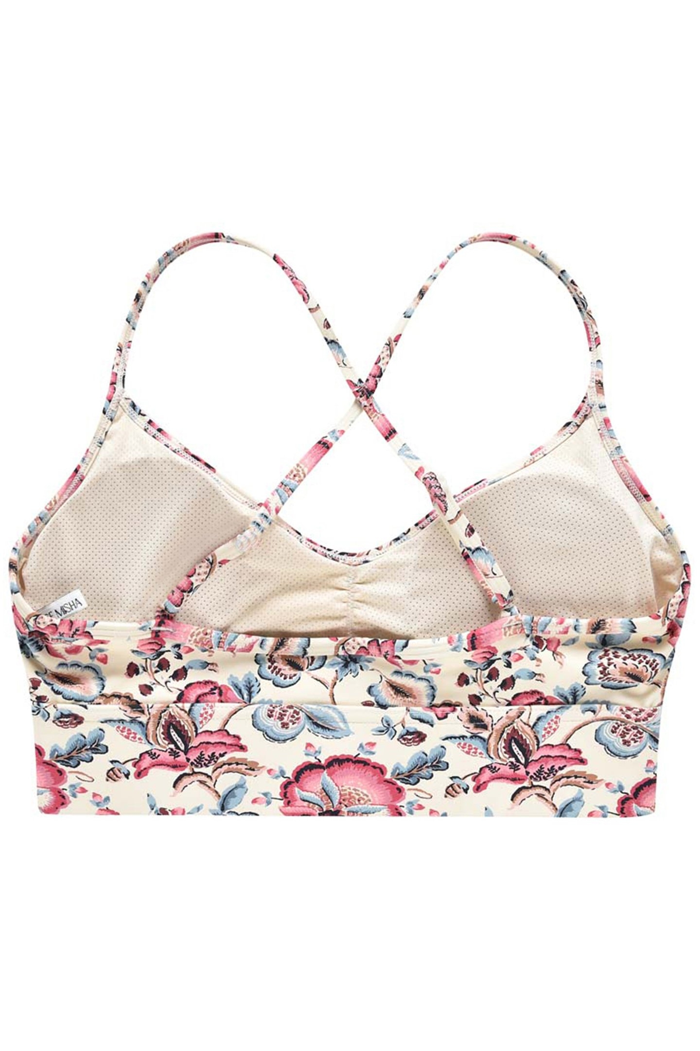 YOGA BRA SATNAM CREAM INDIAN FLOWERS 3
