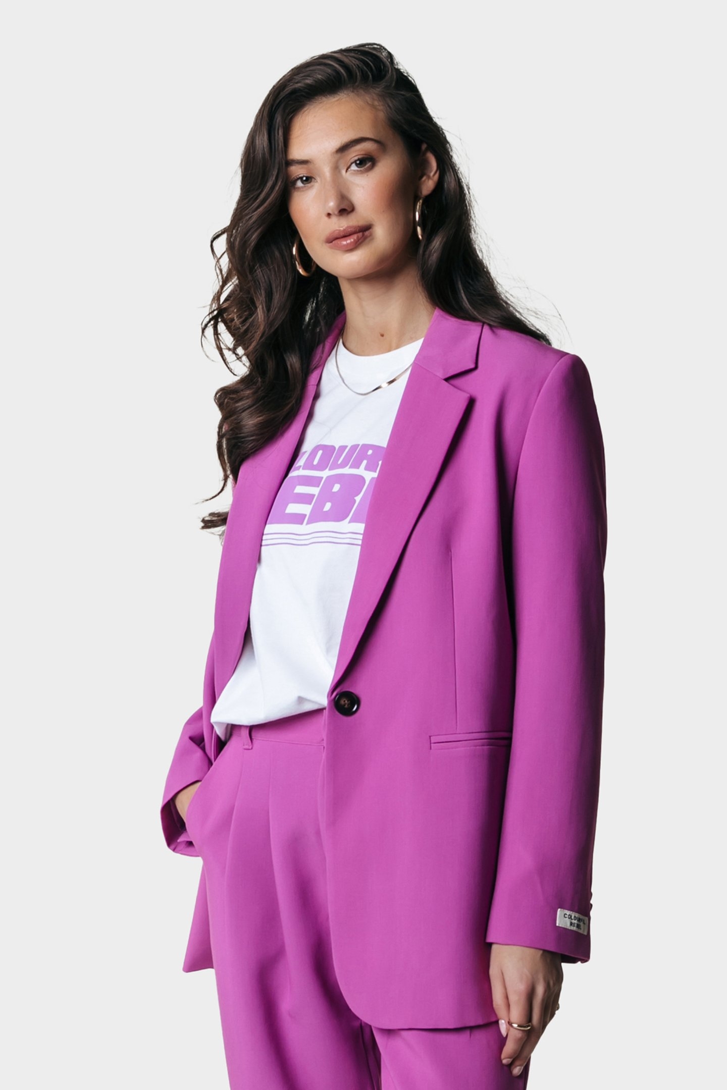 MIMMI UNI SINGLE BREASTED BLAZER VIOLET PINK 1