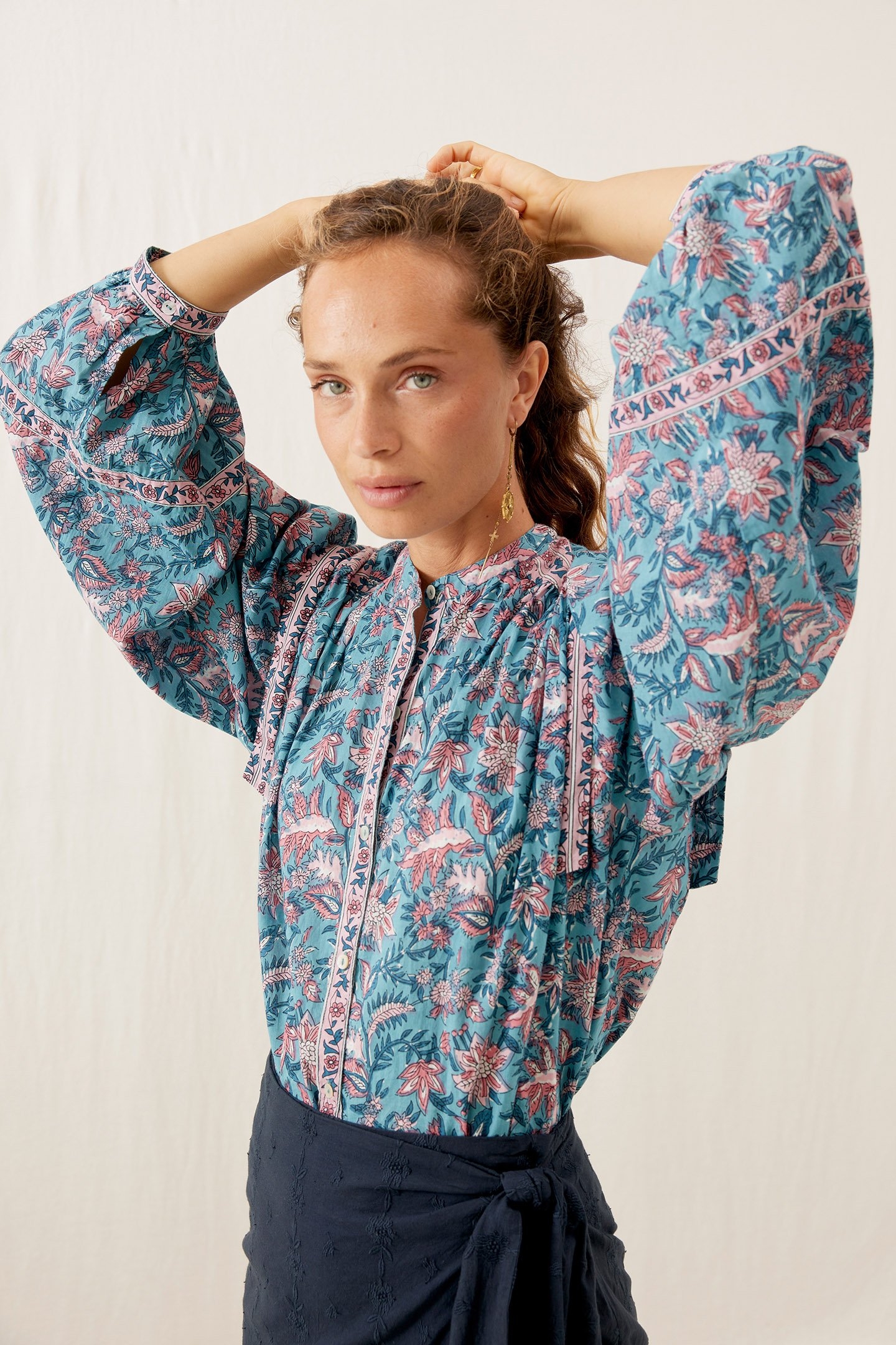 SHIRT JANE TEAL GARDEN OF EDEN 1