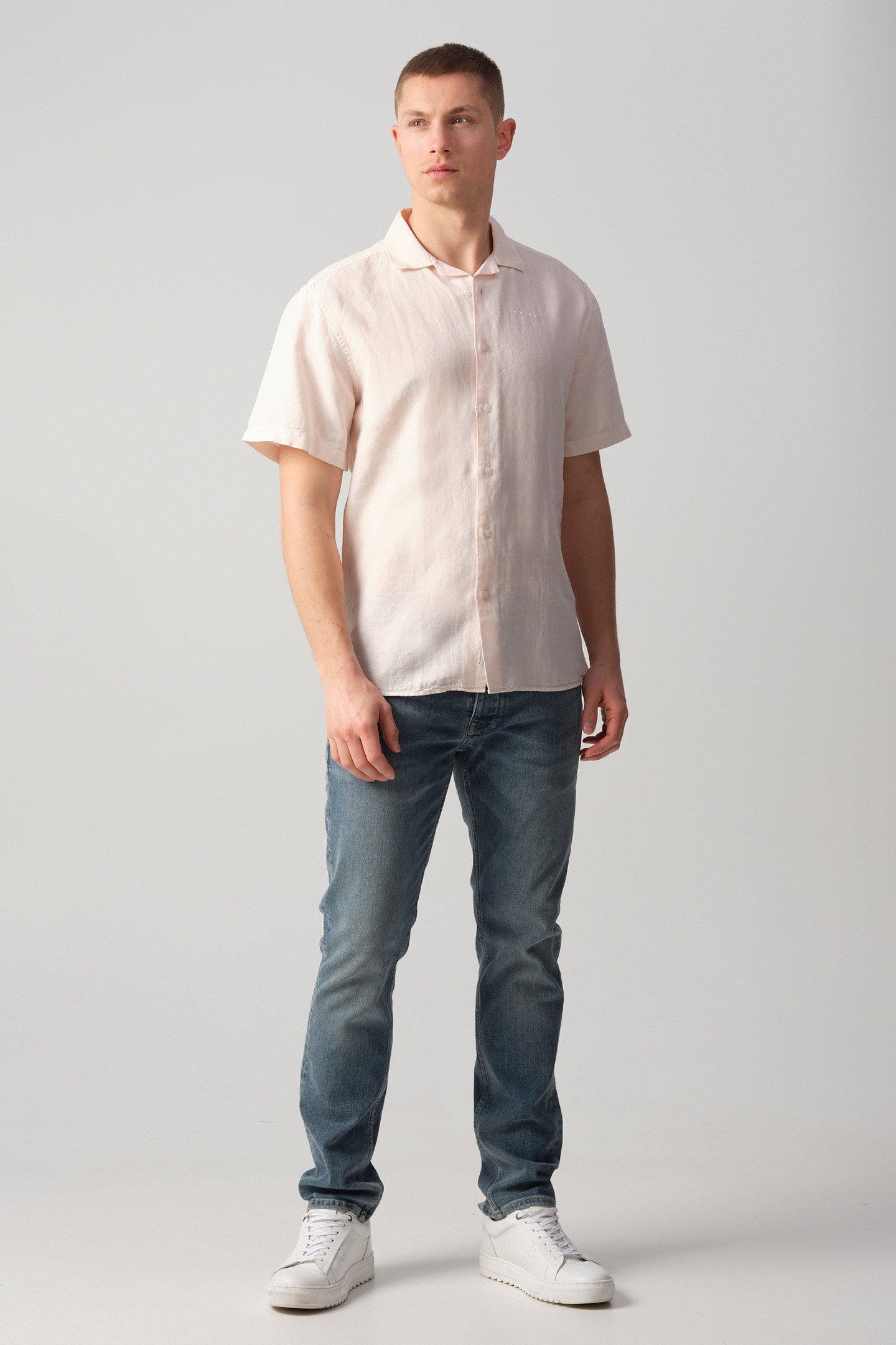 ELVIS CASUAL OVERHEMD KM PINK SALT 1