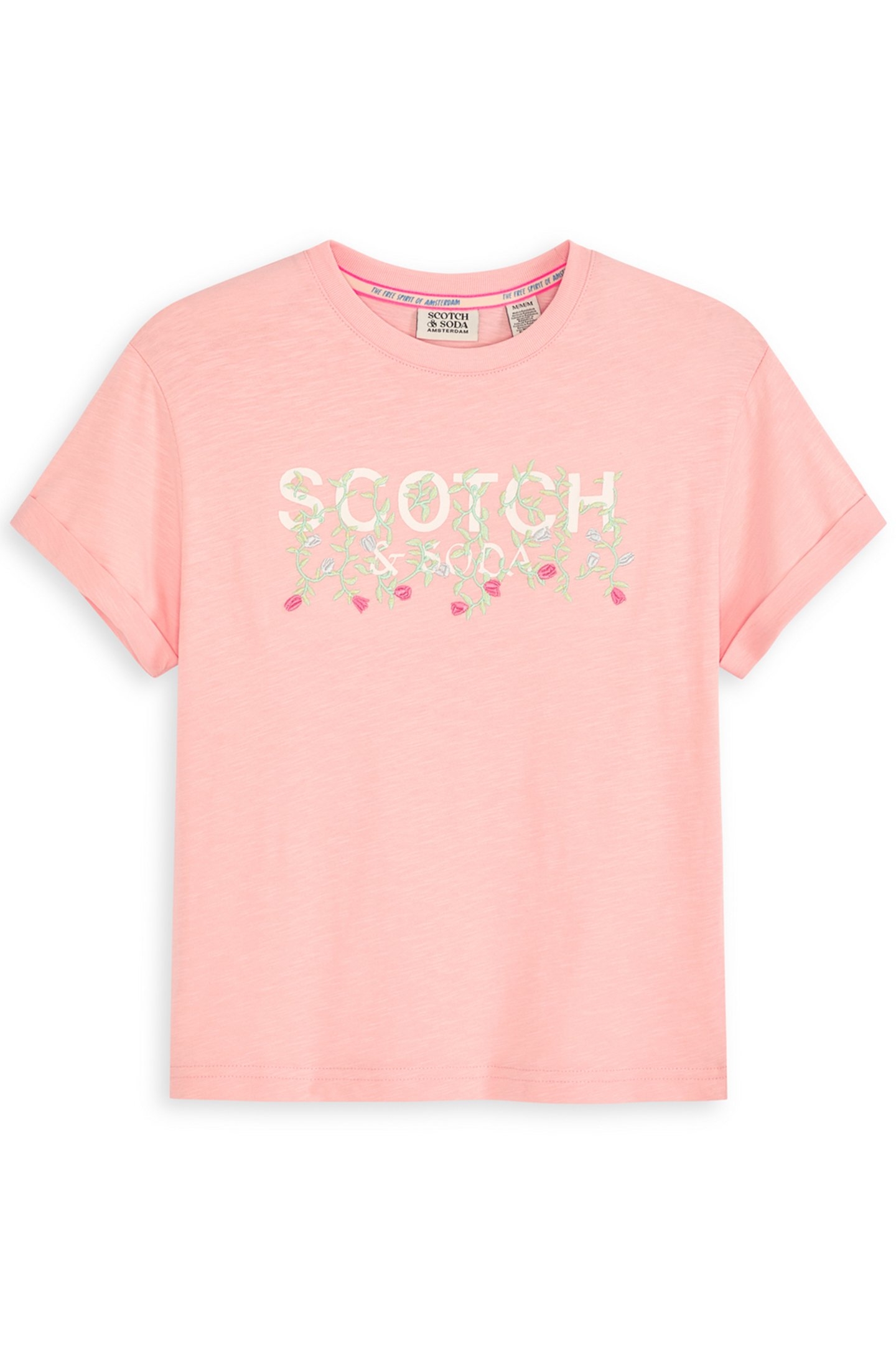 GIRLS CTTN SLUB JERSEY SS TOP LT PASTEL PINK 1