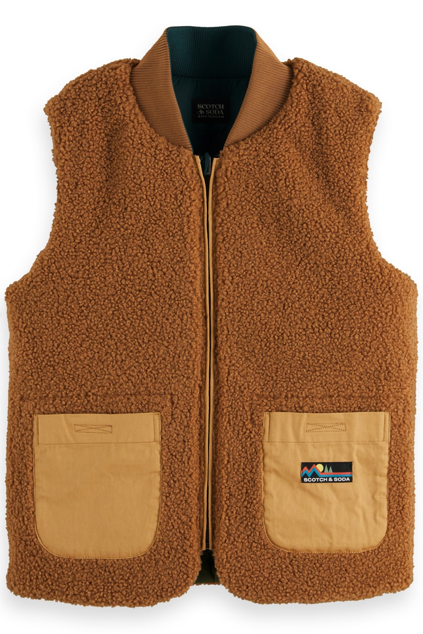 BOY REVERSIBLE PADDED BODY WARMER COLOURBLOCK/SAND 2