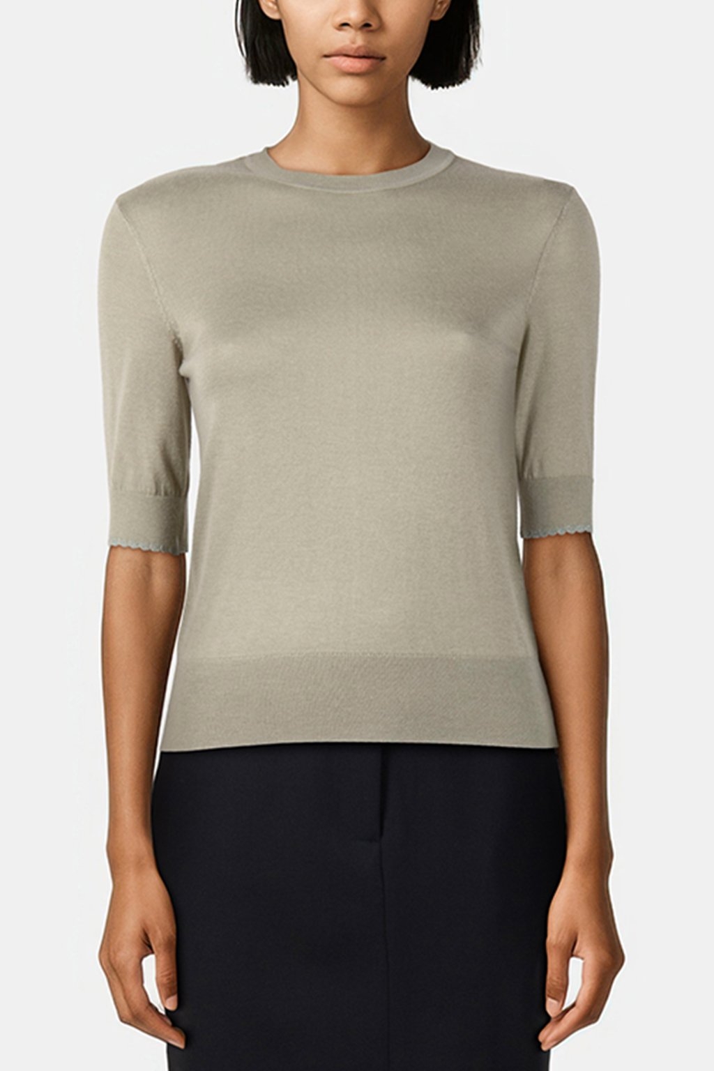 CREW NECK SHORT SLEEVED PULLOVER WASHED SAGE 1