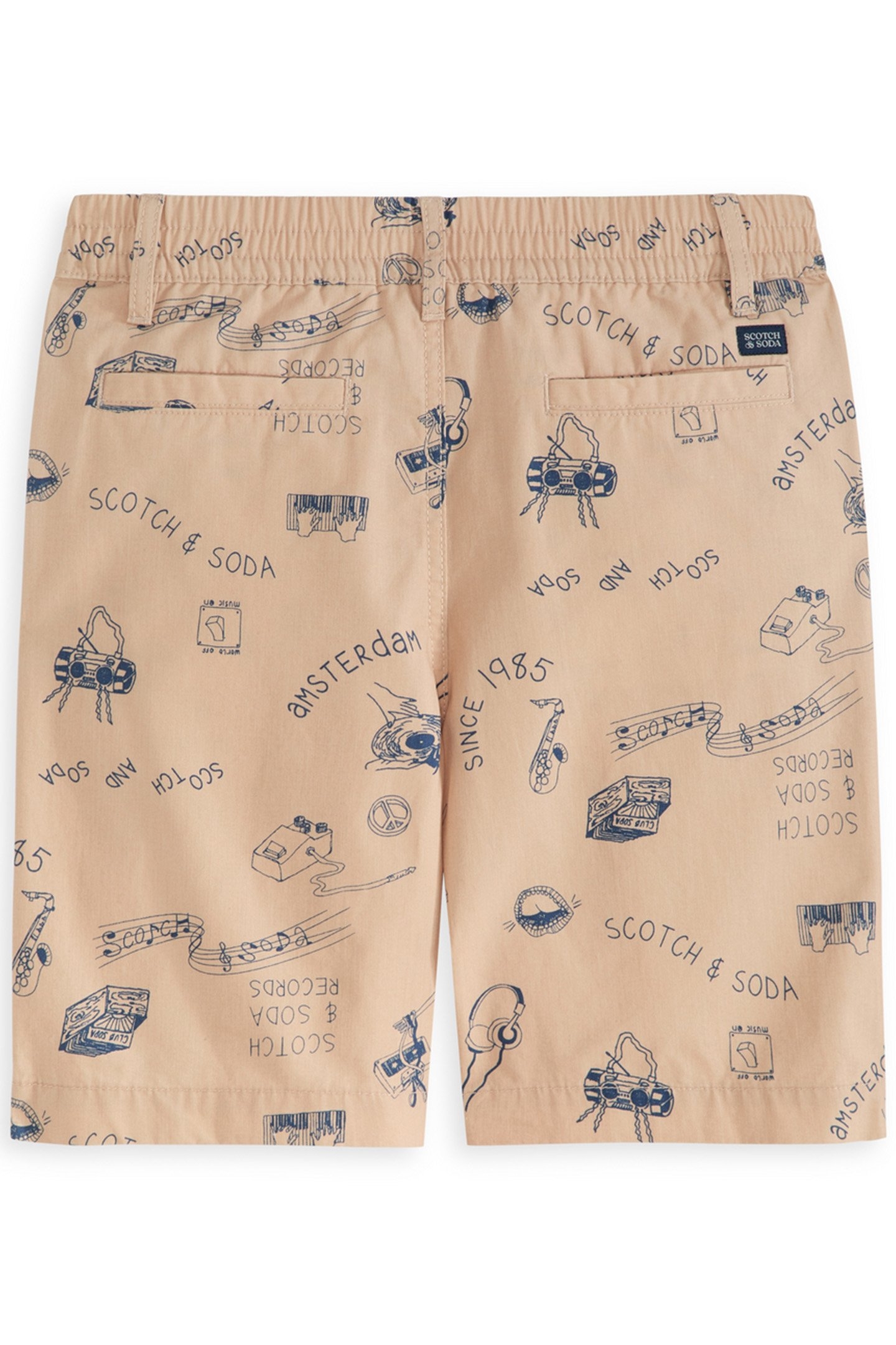 BOYS PRINTED HALF PANAMA SHORT LT PASTEL BROWN 2
