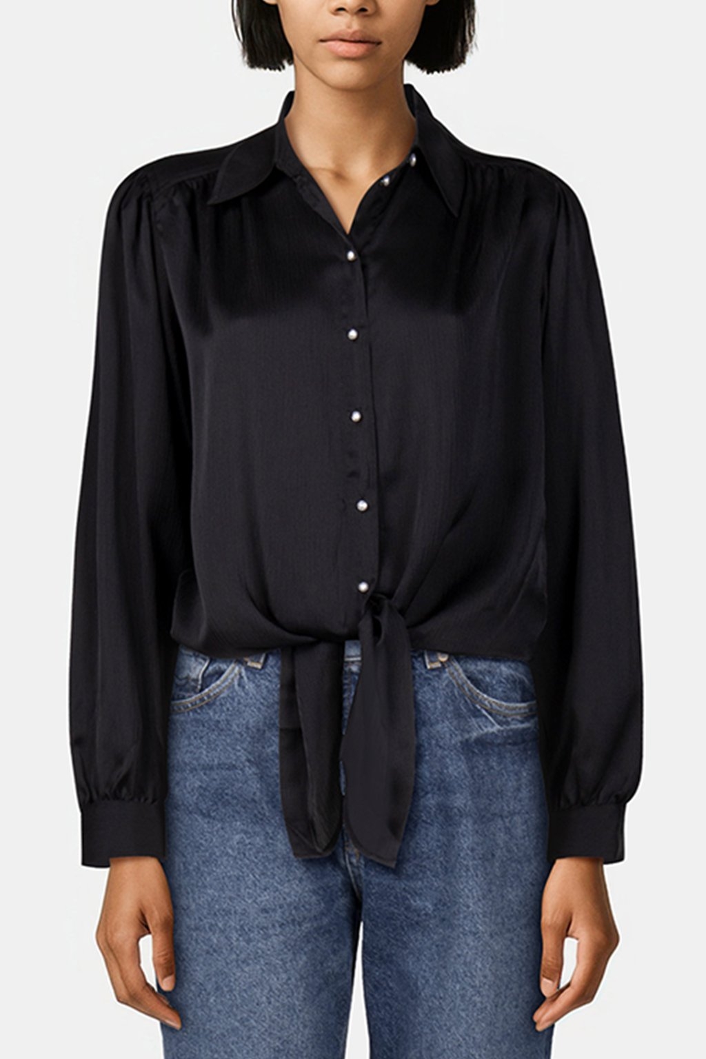 BLOUSE WITH LASH BLACK 1