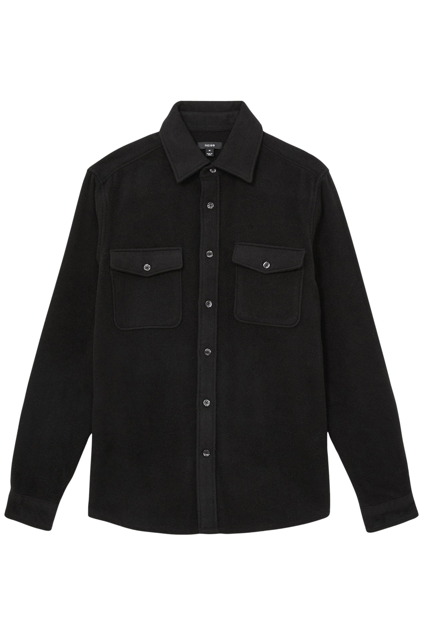 DEMARI LS TWIN POCKET WOOL OVERSHIRT BLACK 3