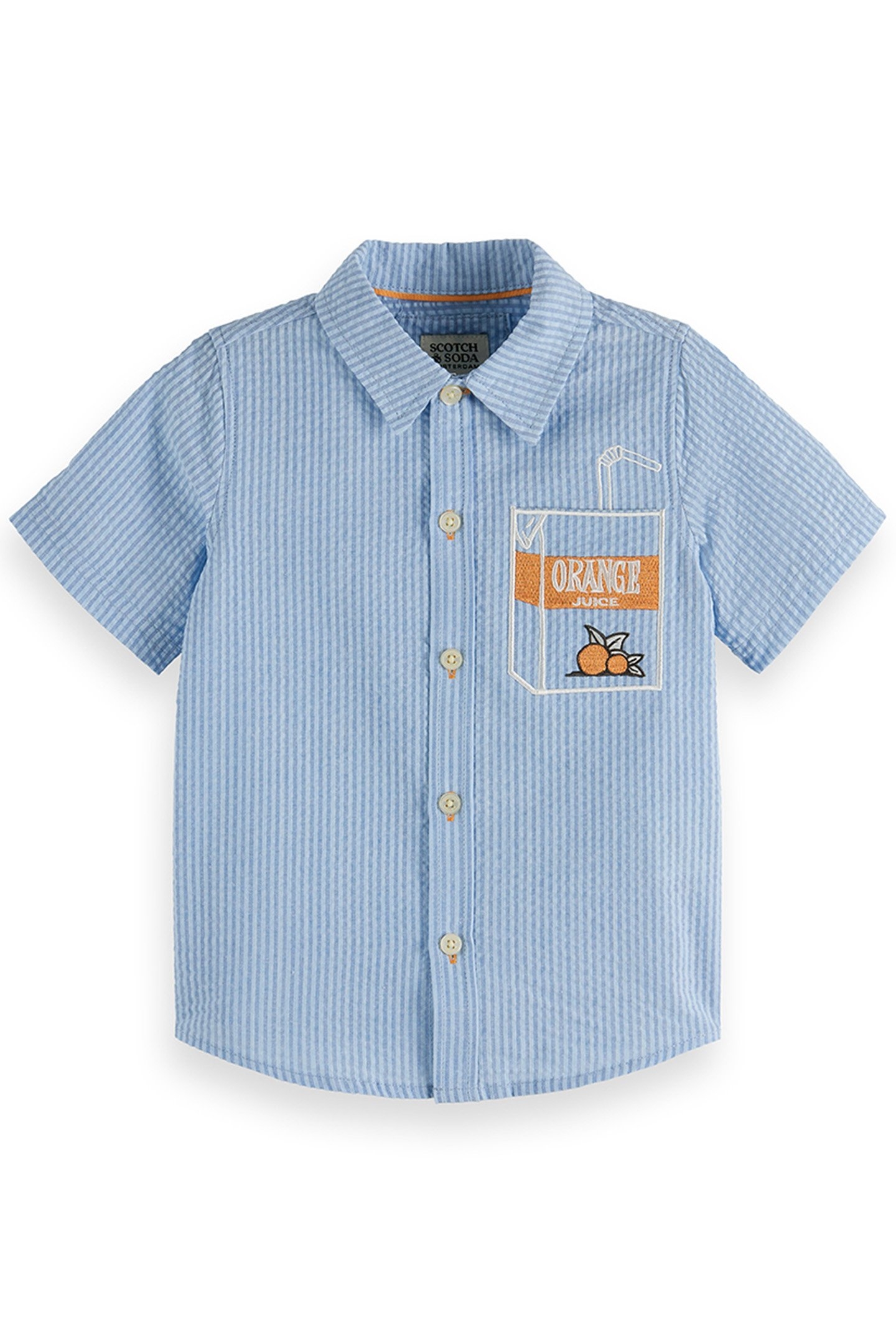 2PC BIG BOYS SS YARN DYE SEERSUCKER SHIRT & SHORT SET BLUE/G 1