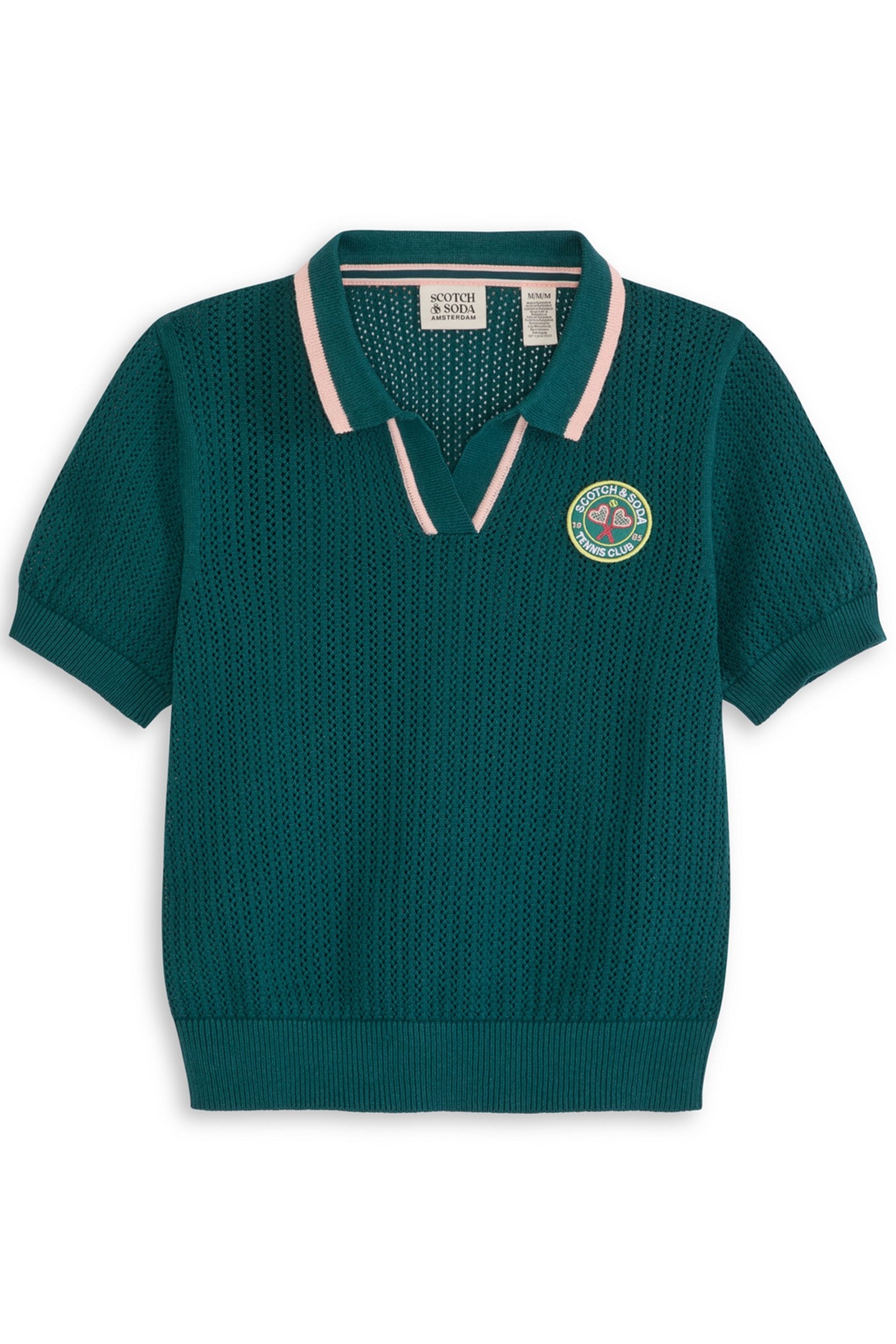 S&S GIRLS TENNIS GROUP CVC SWEATER KNIT POLO MIDNIGHT TURQ 1