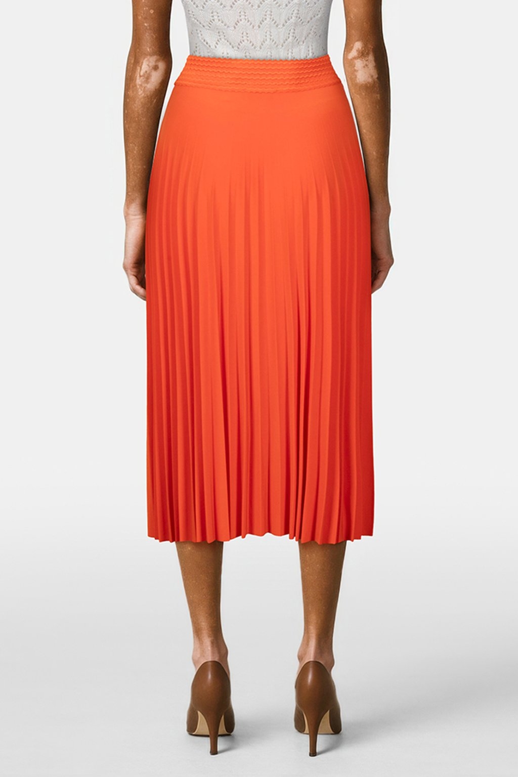 MIDI PLISSEE SKIRT RECYCLED CHERRY TOMATO 2