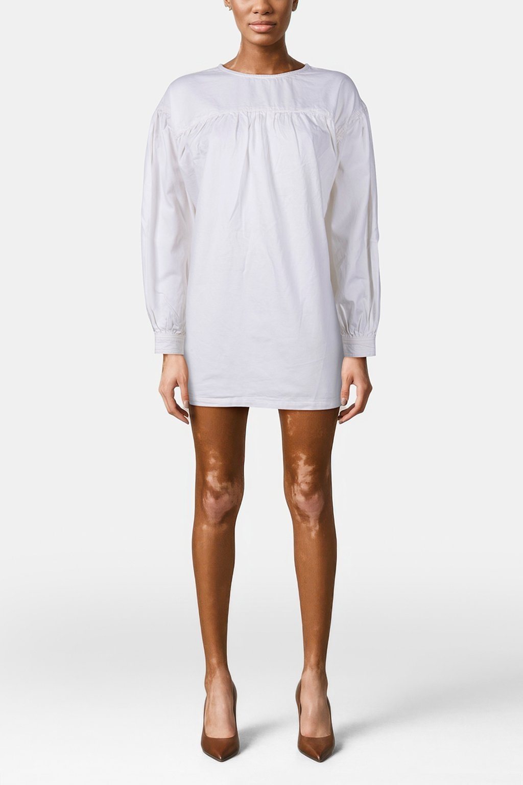 HARLOW DENIM DRESS WHITE 1