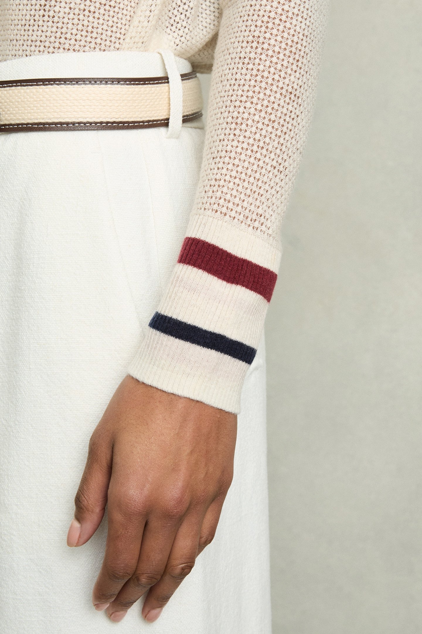 CECE TIPPED POLO NEUTRAL 6