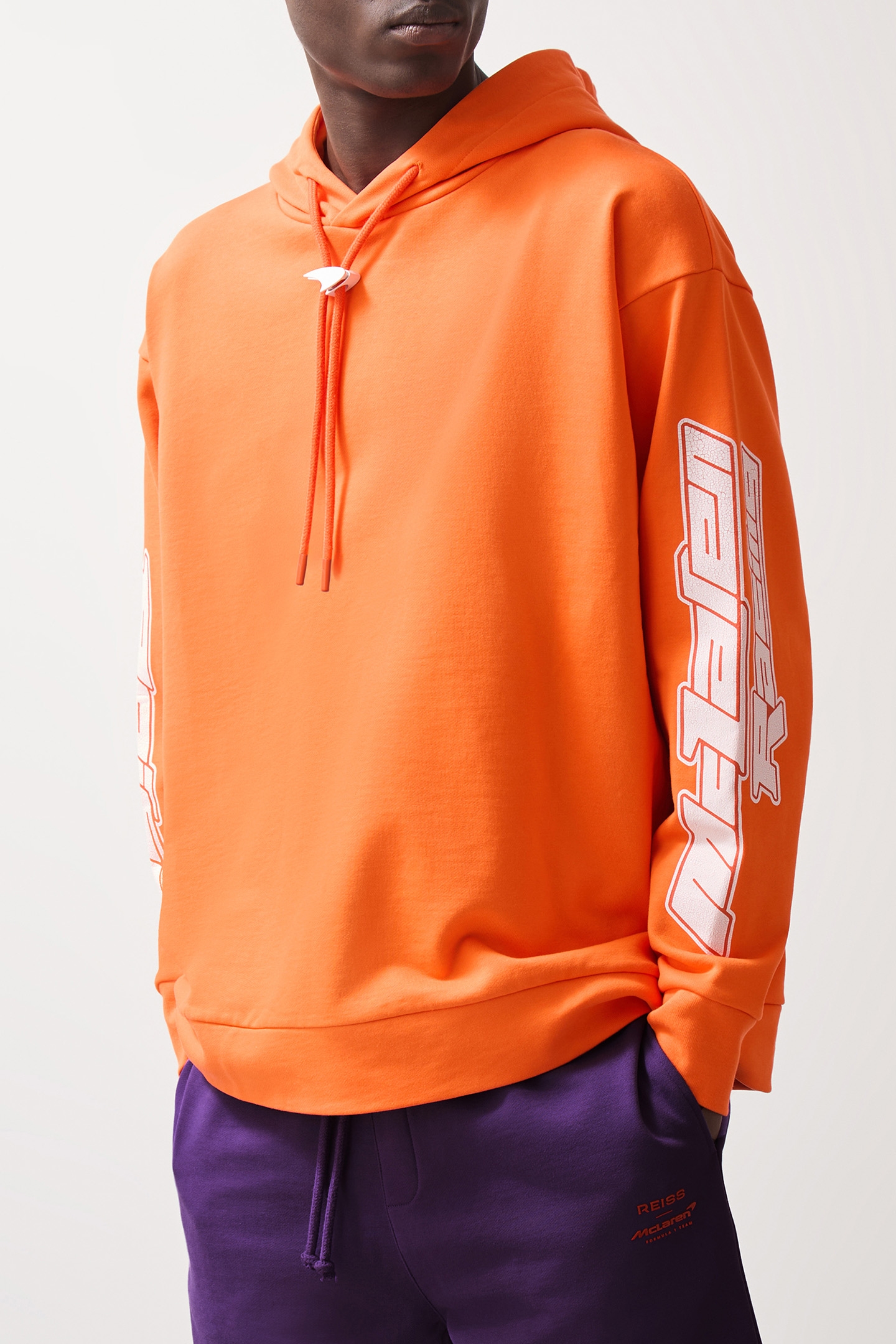 ZAK LS OVERSIZED MCLAREN RACING PRINTED HOODY PAPAYA ORANGE 1