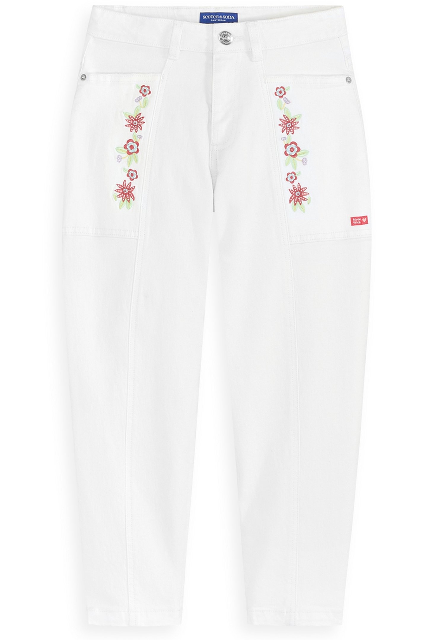 S&S GIRLS DENIM GROUP STRETCH DENIM TAPPERED BARREL JEANS WH 1