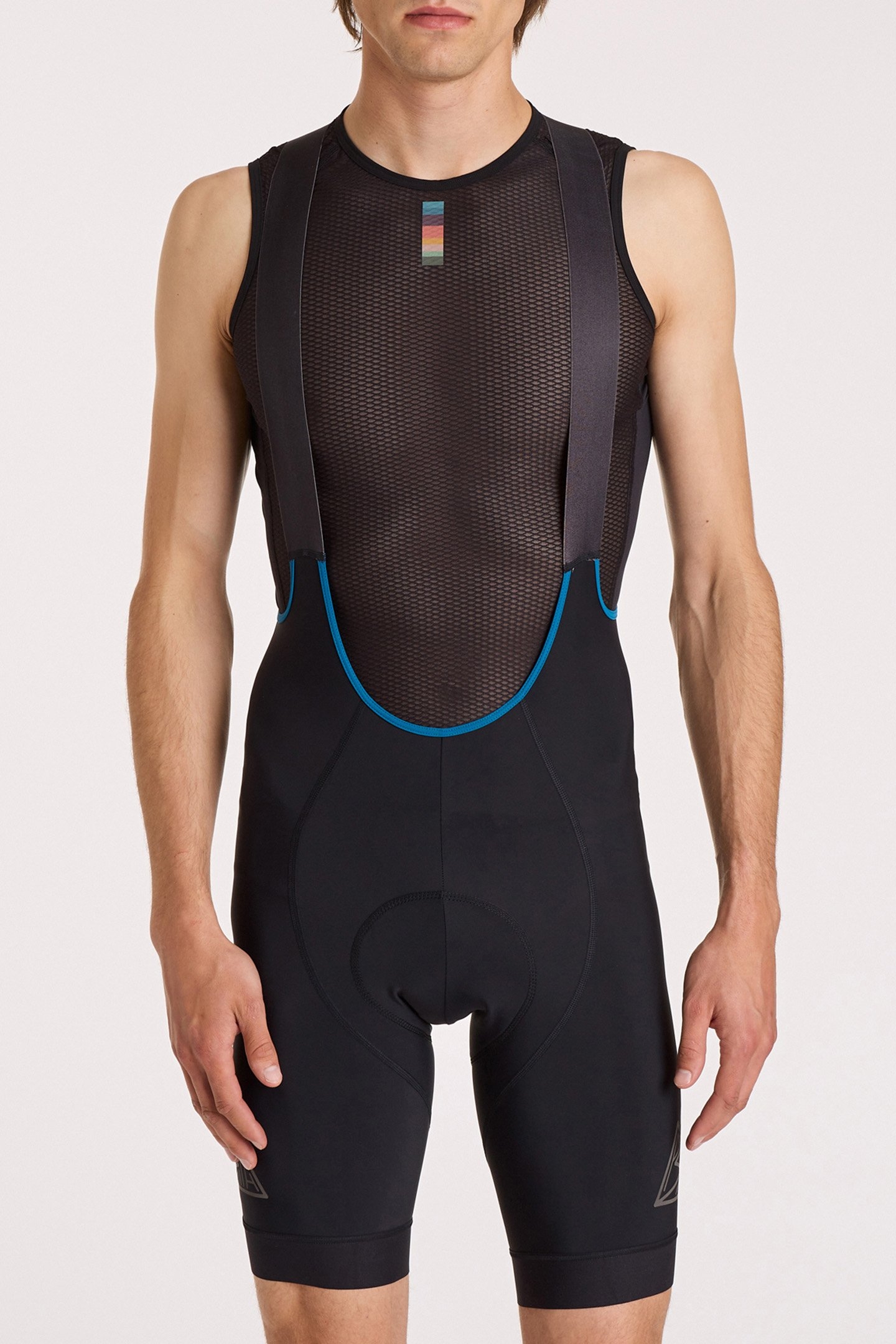 MENS CYCLE BIBSHORT ARTIST STRIPE BLACK 1