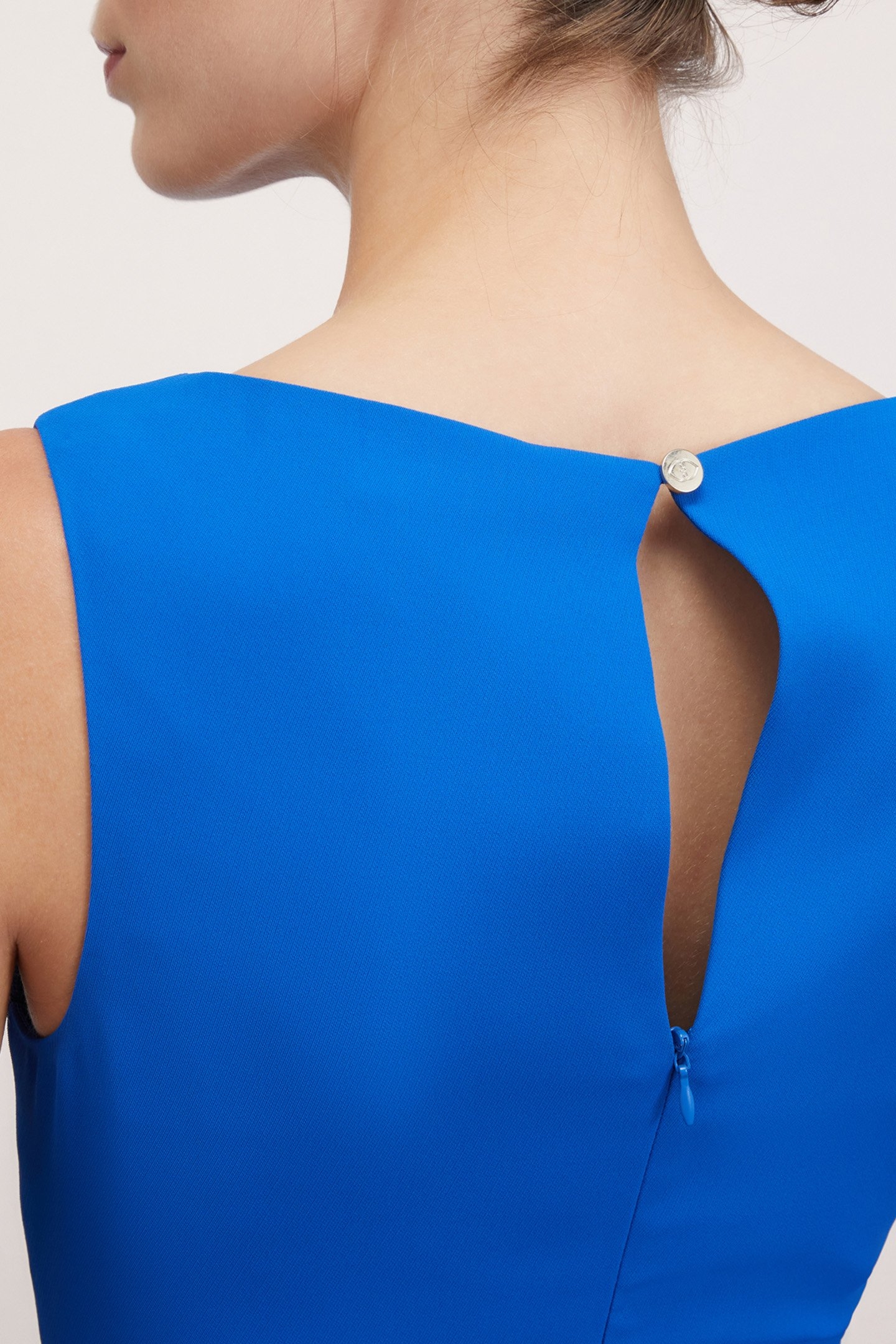 CREPE FABRIC MINI DRESS BLUE 5