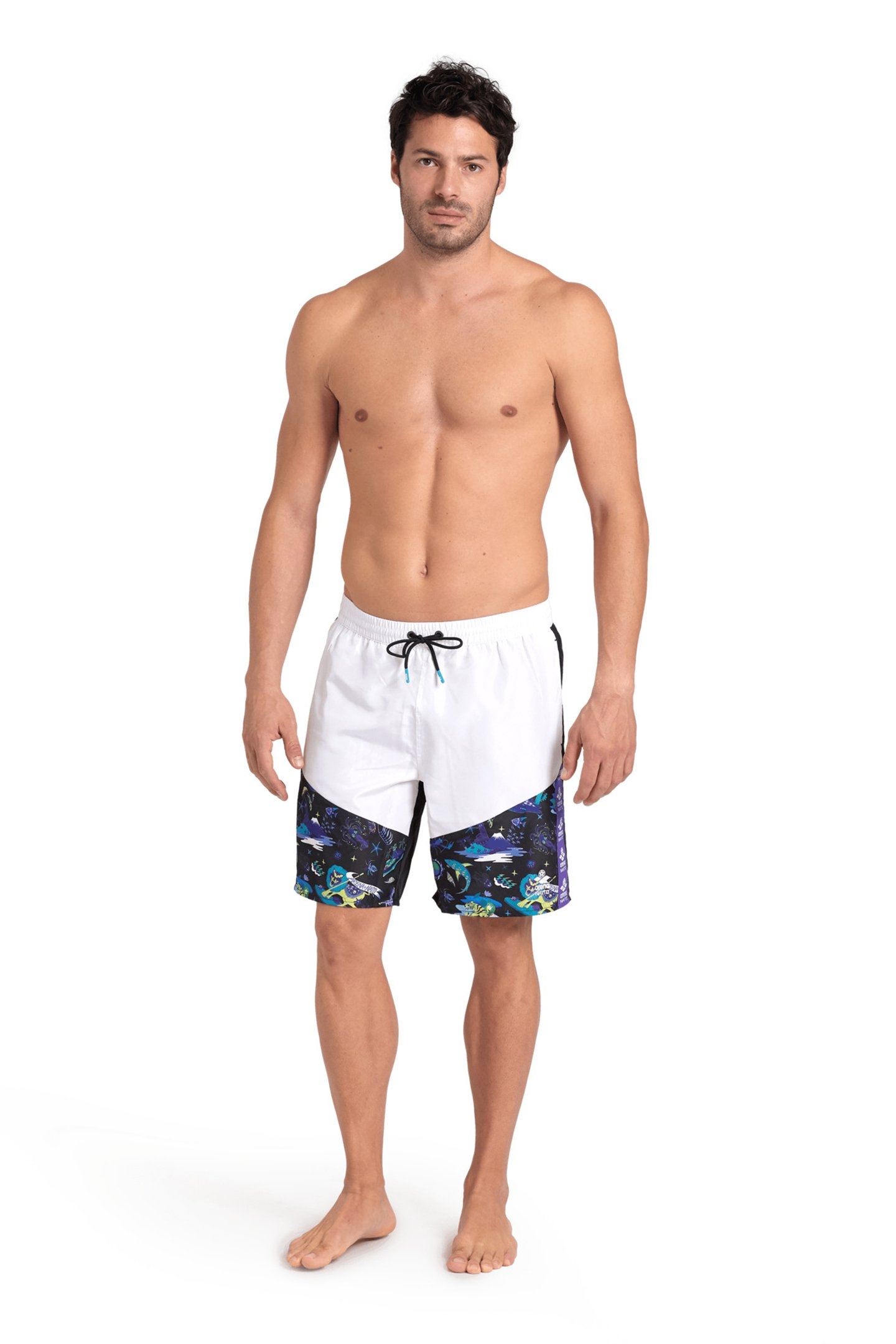 MEN'S ARENA FUN PLANET BERMUDA PANEL WHITE-BLACK-MULTI 3