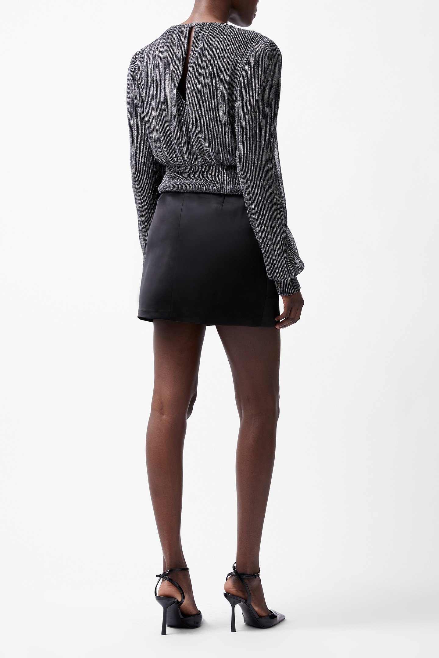 TAMY LUREX PLISSE LS TOP SILVER 2