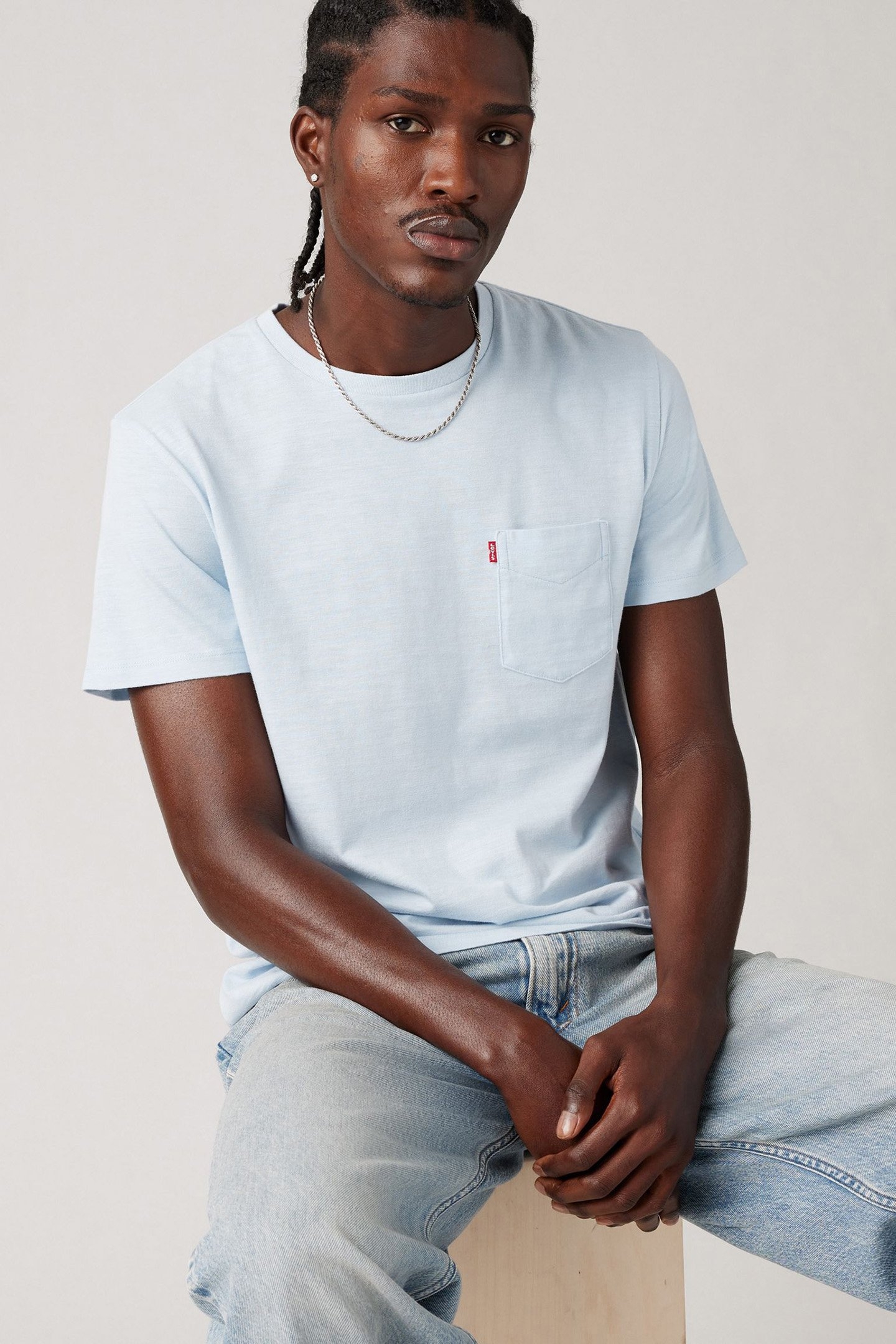 SS CLASSIC POCKET TEE NIAGARA MIST SLUB 4