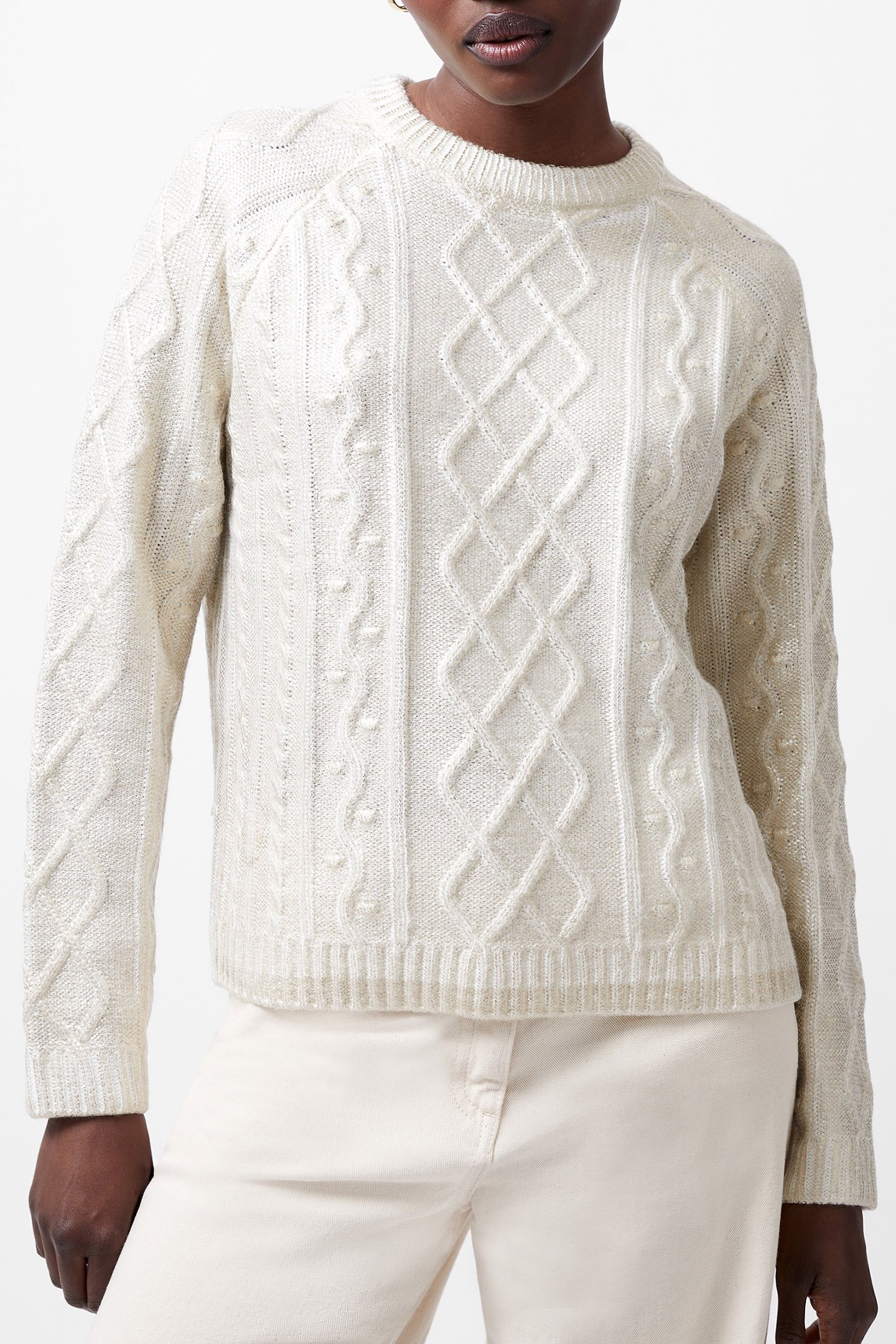 OTILIA FOIL CREW NK JUMPER WINTER WHITE 1