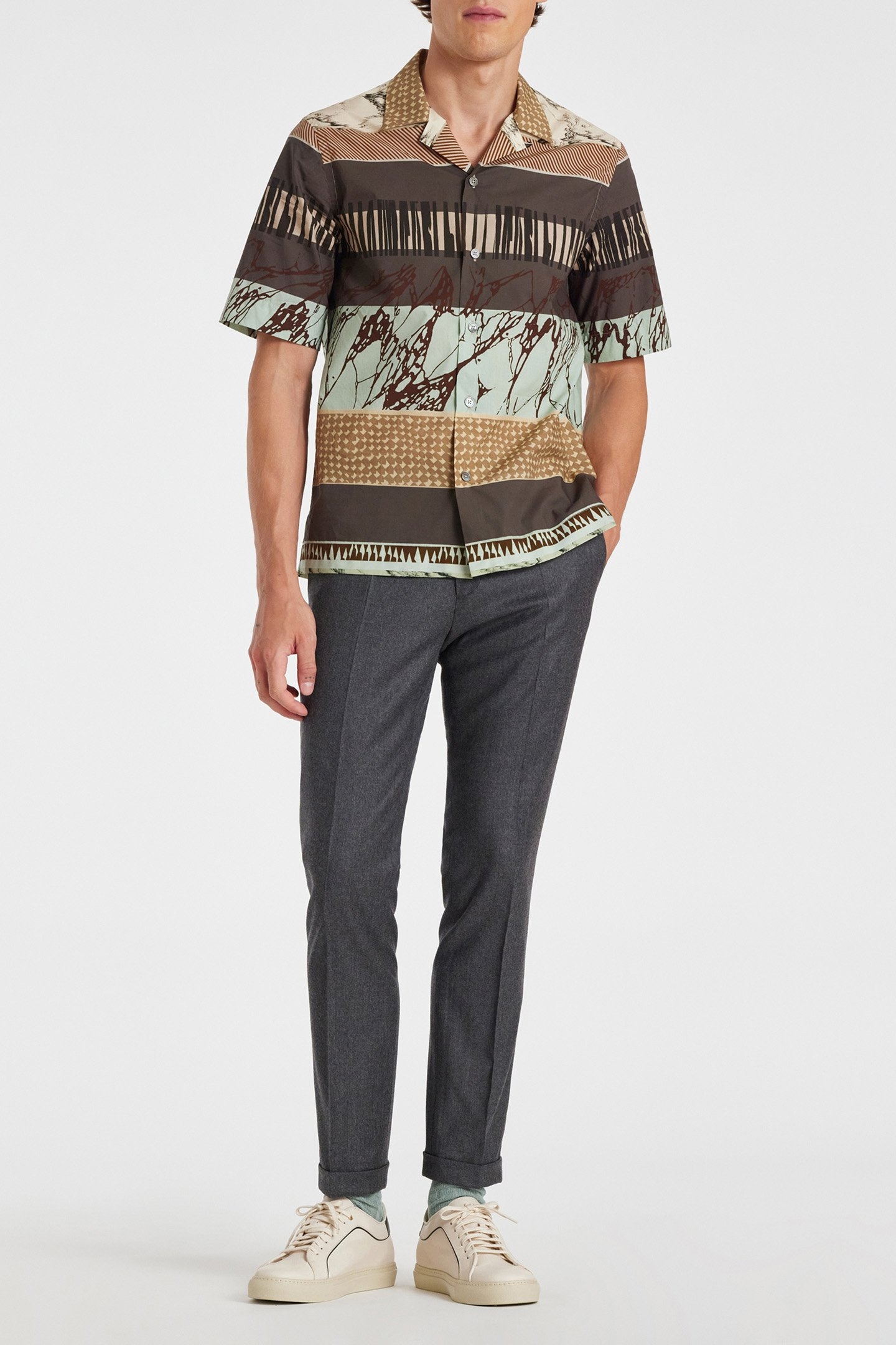 S/S REGULAR FIT SHIRT LT GREYISH GREEN 4