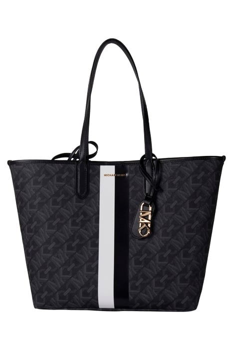 LARGE TOTE BAG IN SIGNATURE LOGO PRINT IN BLACK AND WHITE 1