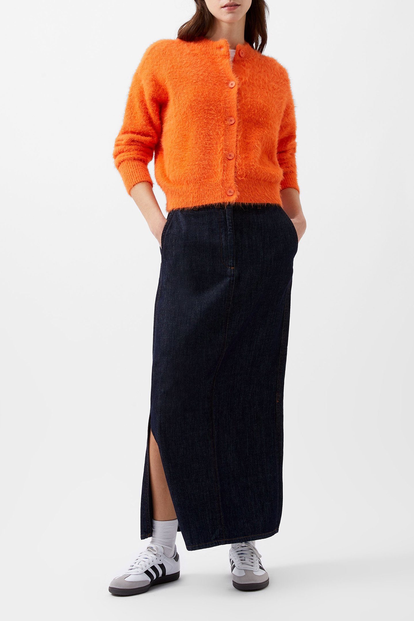 MOLLY FEATHER LS CARDIGAN CORAL ROSE 1