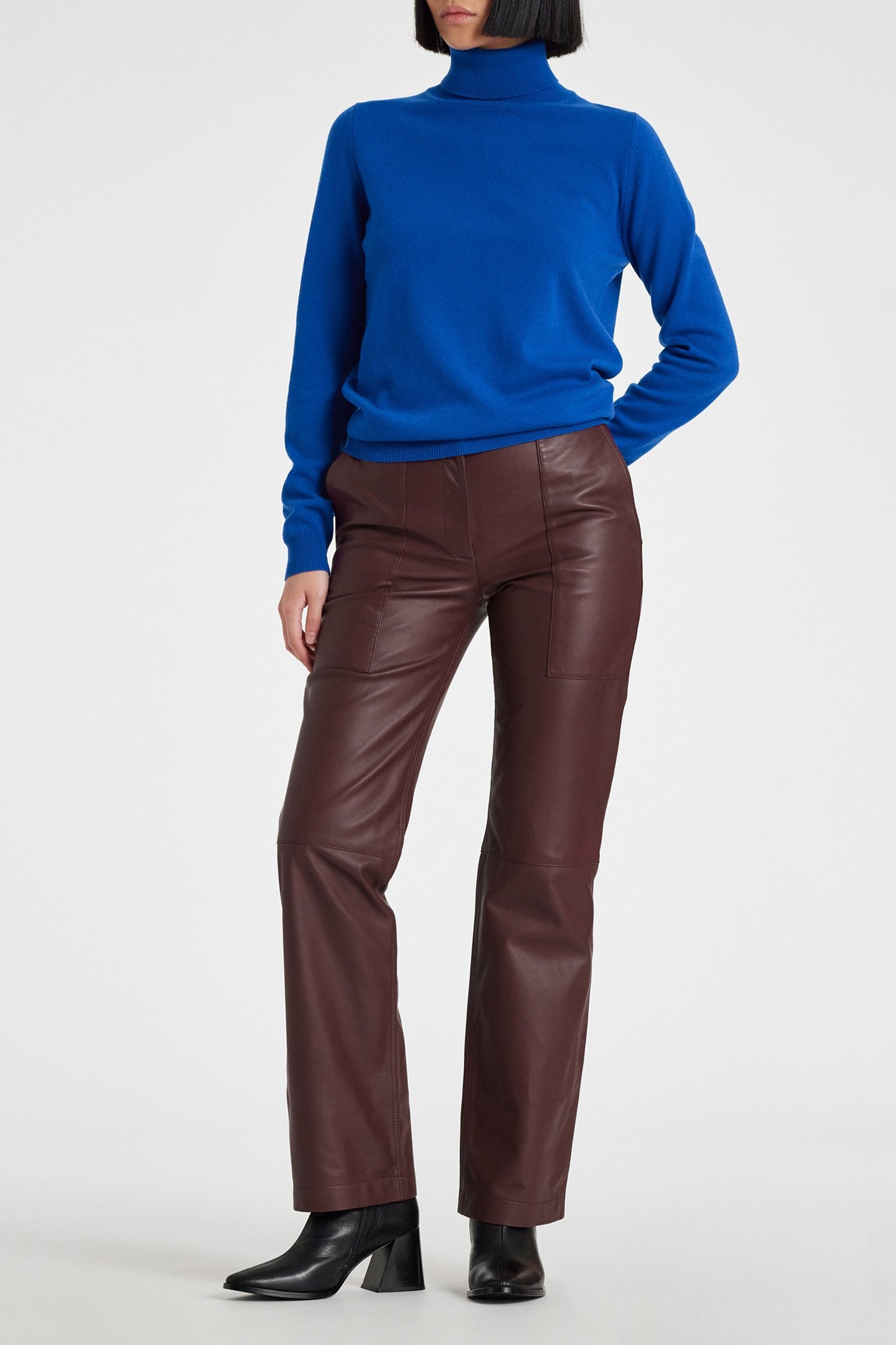 TROUSER LEATHER BURGUNDY/BORDE 3