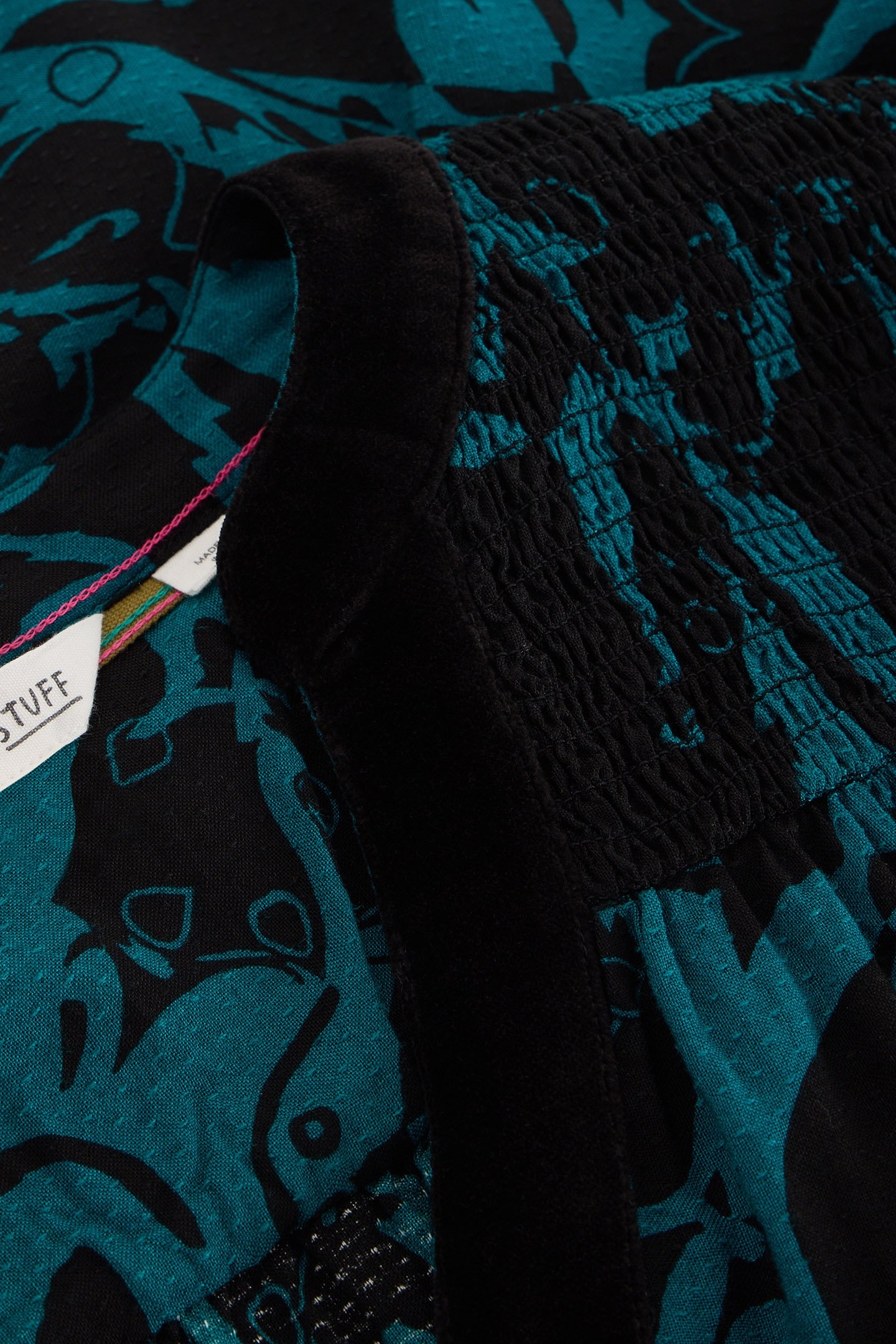 BAY PRINT LONGLINE TOP TEAL MULTI 5