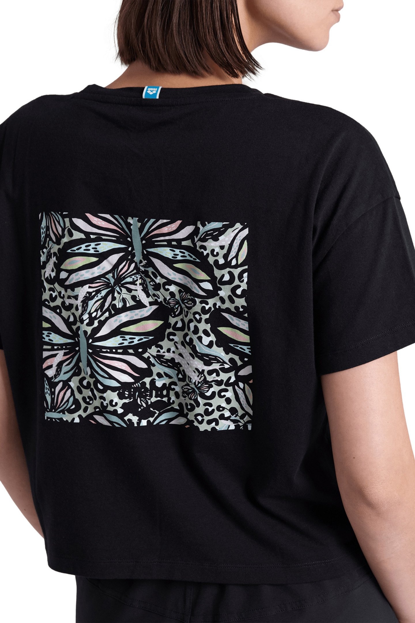 WOMEN'S ARENA CROP TEE PRINTED BLACK 5