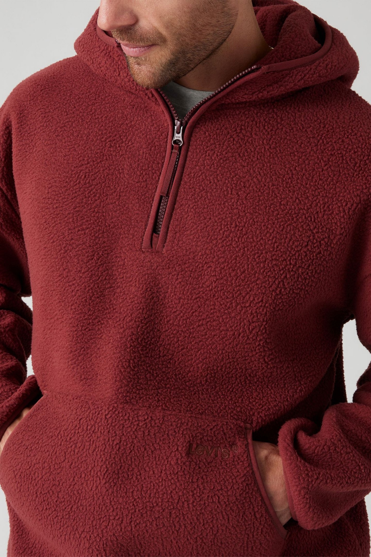 HOODED SHERPA PULLOVER CHOCOLATE TRUFFLE 5