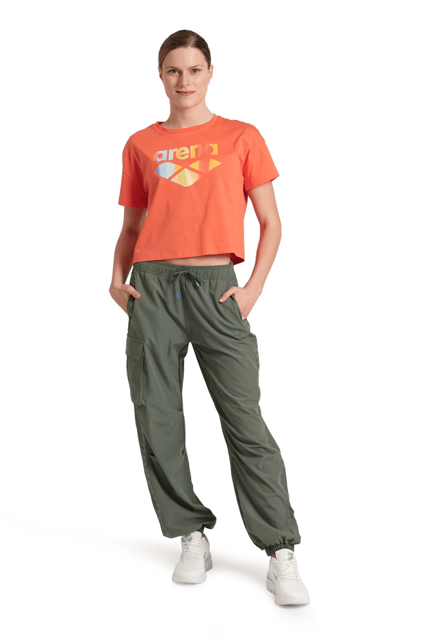 WOMEN'S ARENA CROP TEE PRINTED CALYPSO CORAL 3