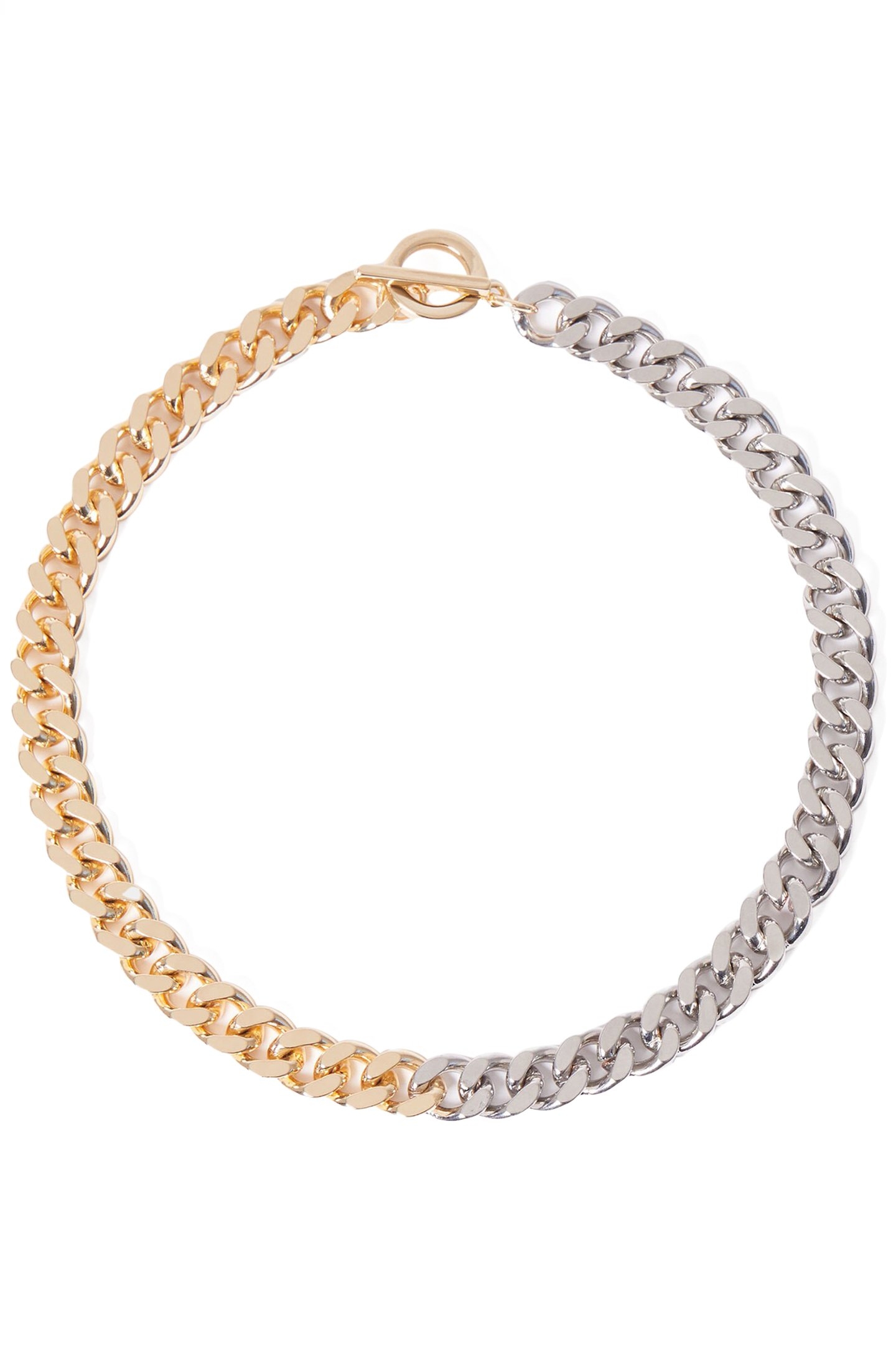 CHUNKY MIXED METAL NECKLACE GOLD/SILVER 1