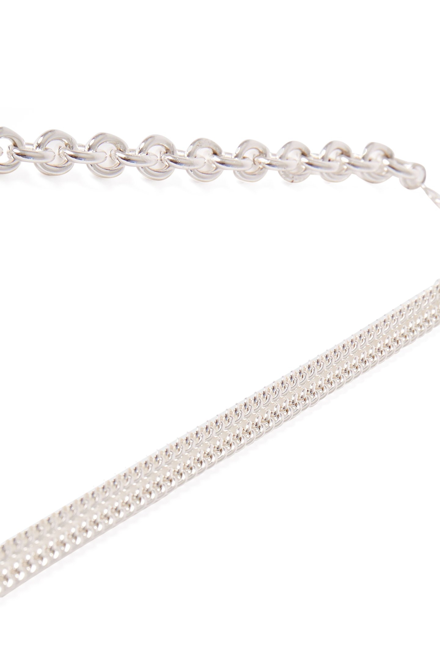 MIXED CHUNKY CHAIN NECKLACE SILVER 4