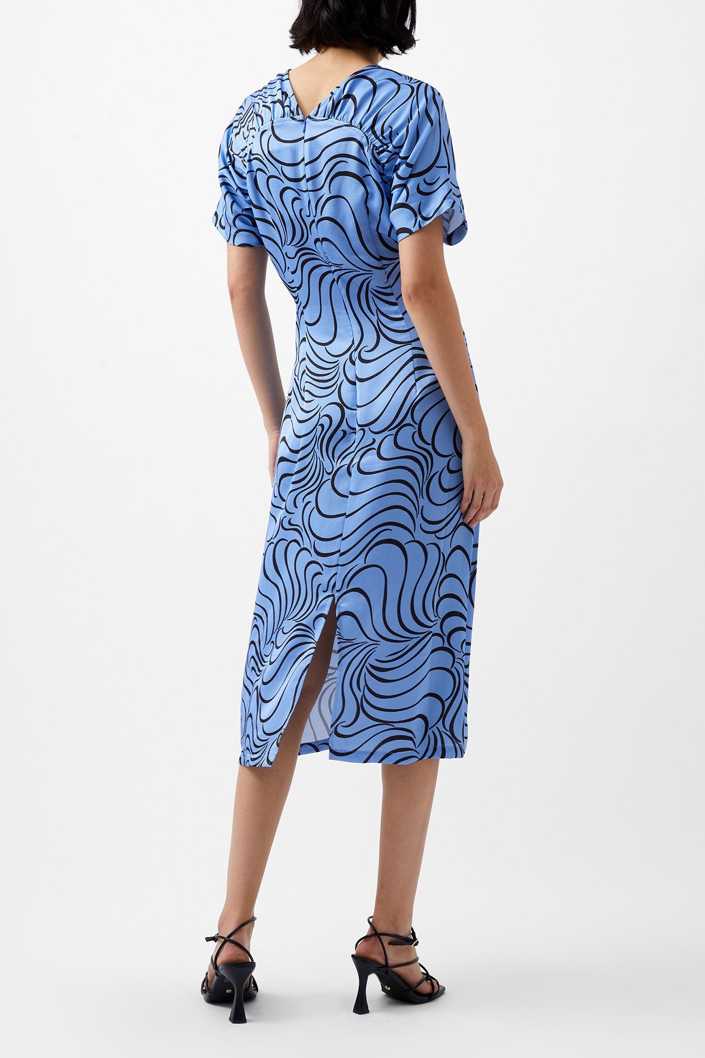 FELECIA ELIZA DRESS DUSTED BLUE/BLACKOUT 2