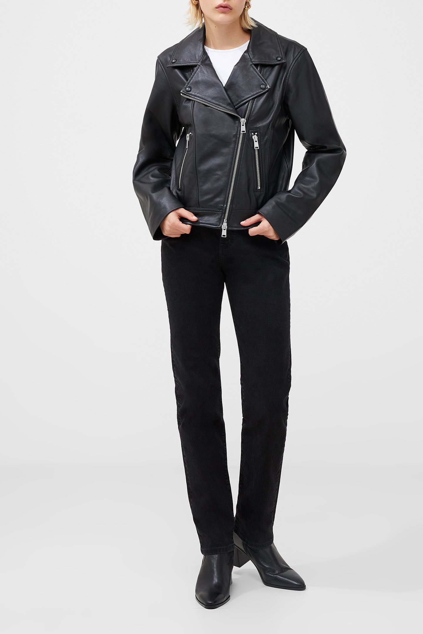 CONNIE LEATHER L/S BIKER JKT BLACK 1