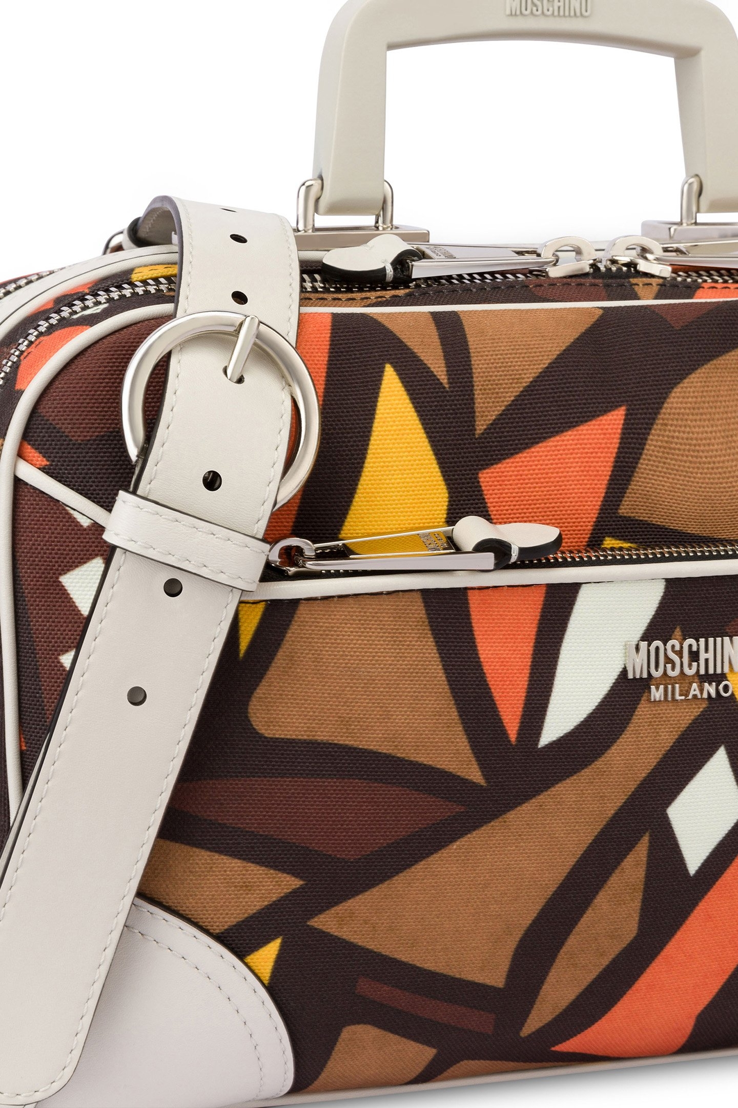 SHOULDER BAG IN WOOD PRINT CANVAS BROWN 4