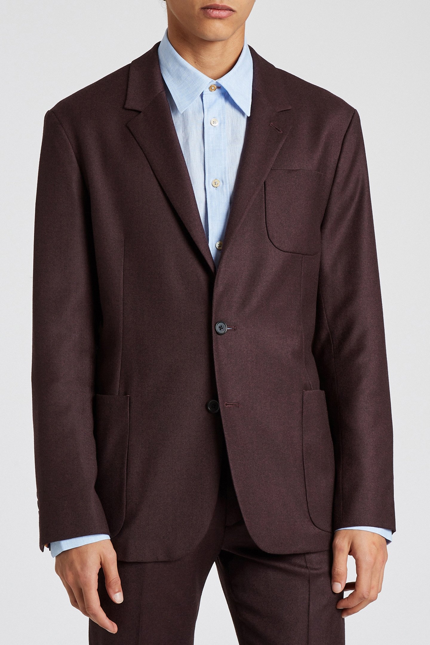 2 BUTTON PATCH POCKET JACKET VERY DARK RED 1