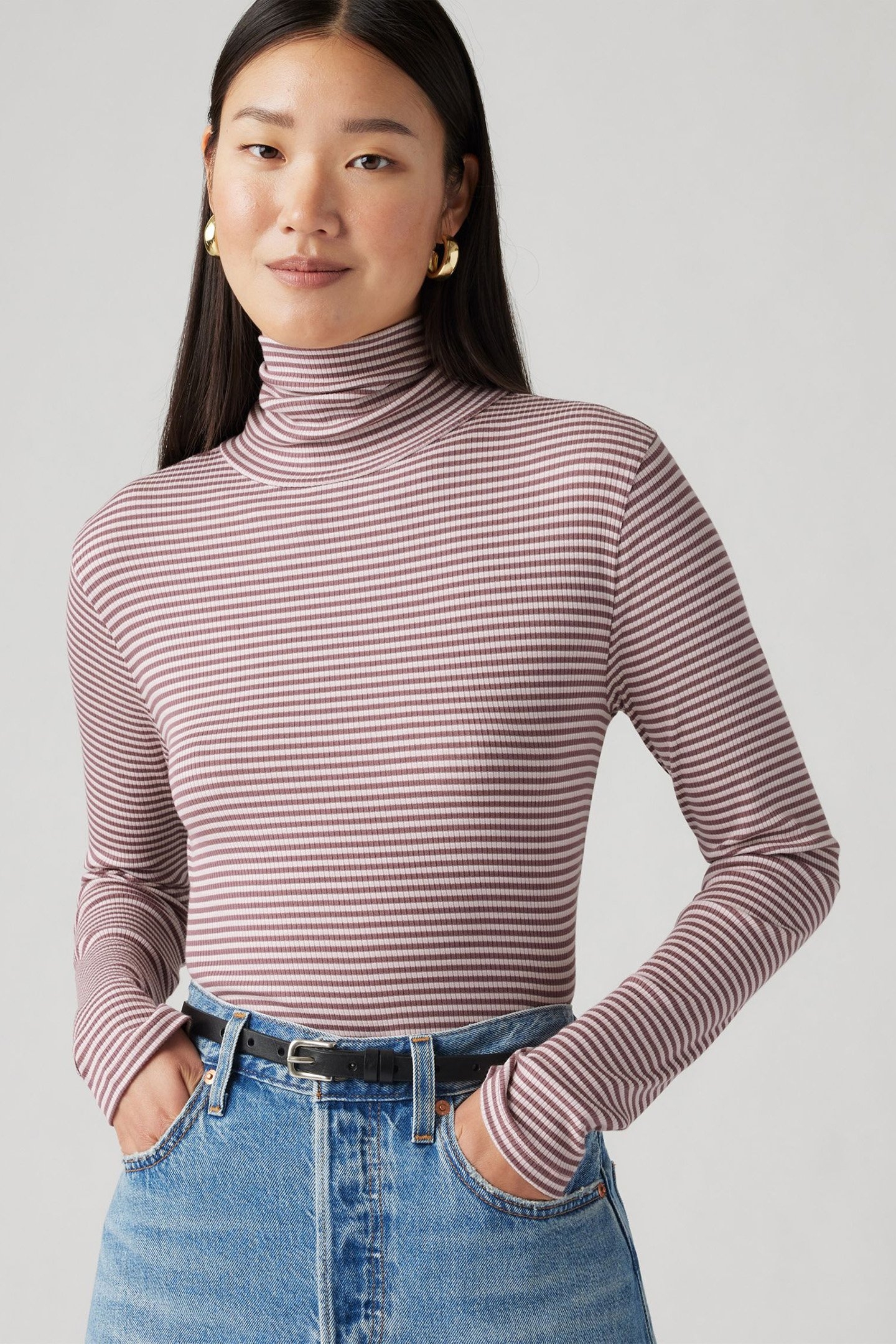 DREAMY TURTLENECK ICEBERG STRIPE ROSE TAUPE 4